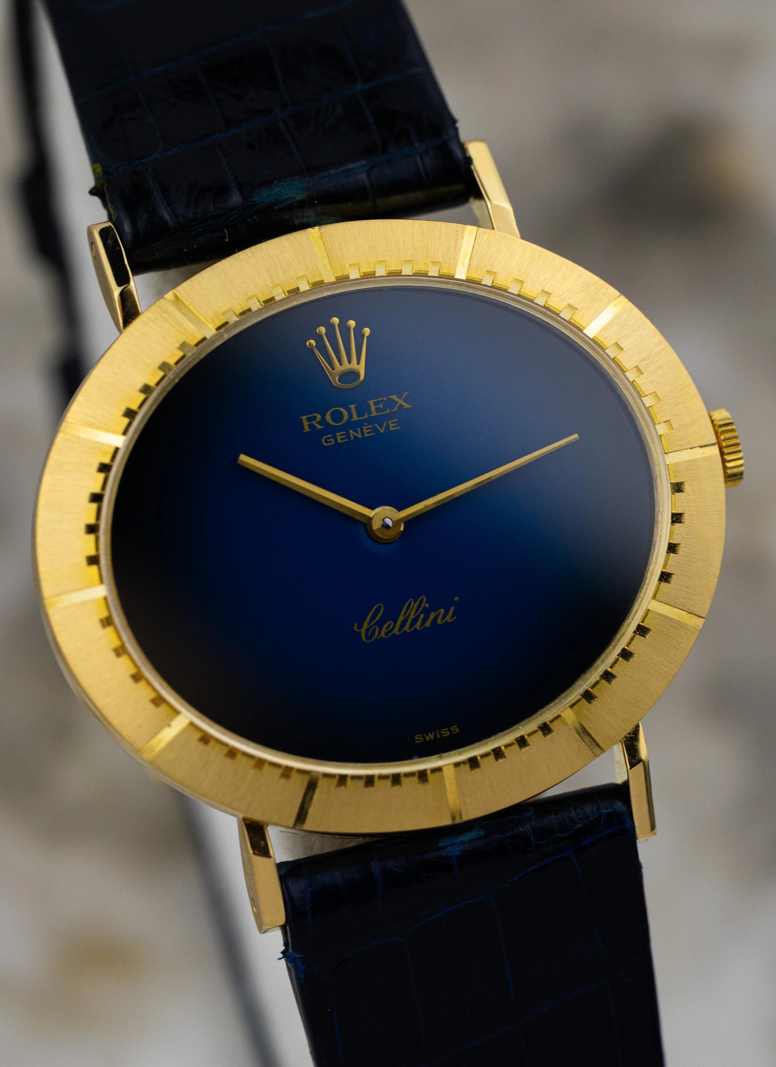 1974 18K Rolex Cellini Blue Vignette 4083