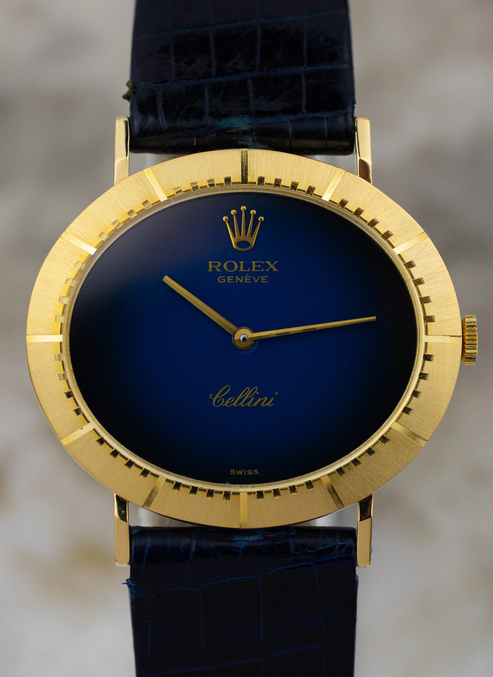 1974 18K Rolex Cellini Blue Vignette 4083