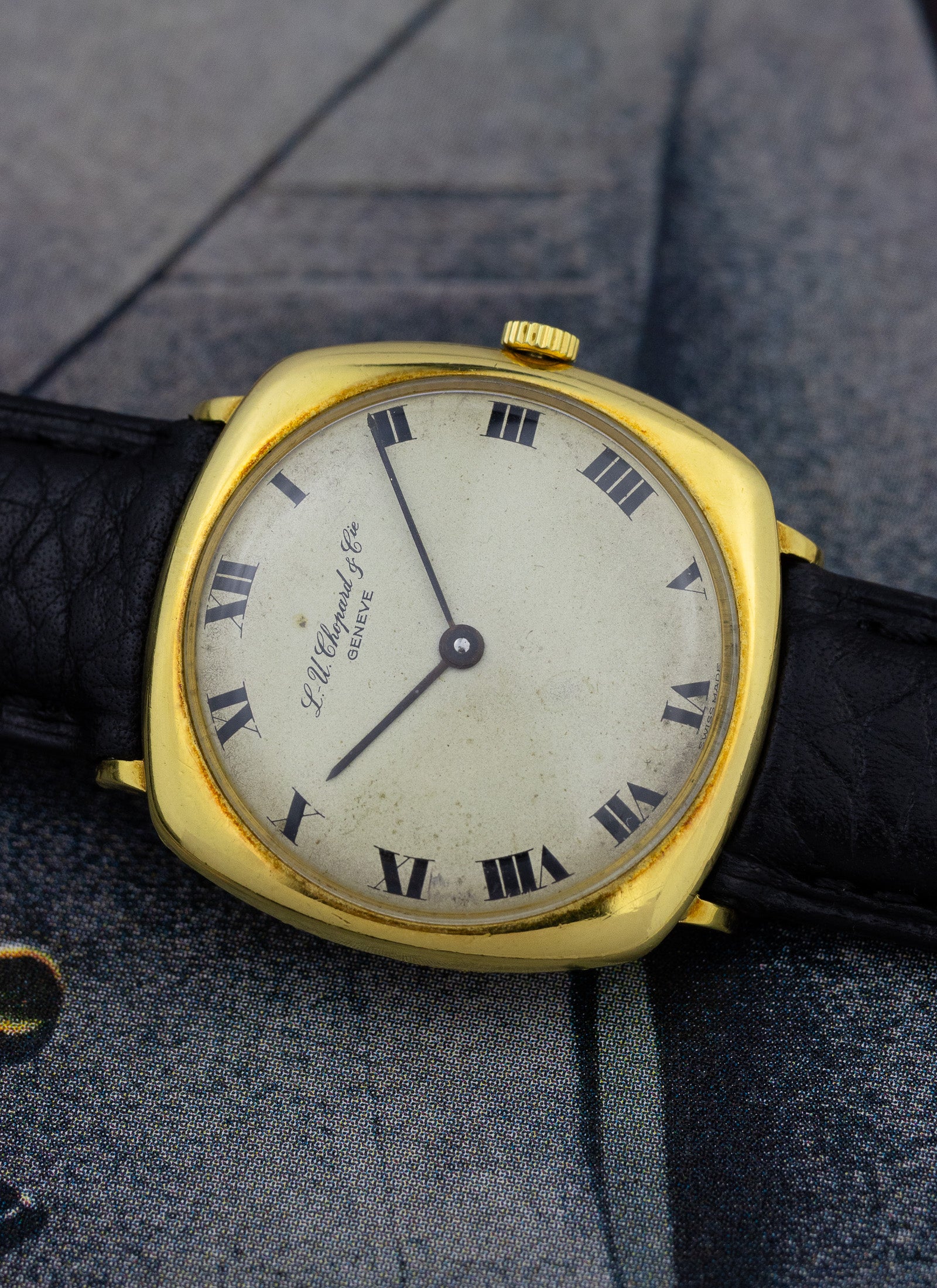 1960s 18K L.U. Chopard & Cie Cushion Case 2007 Serviced