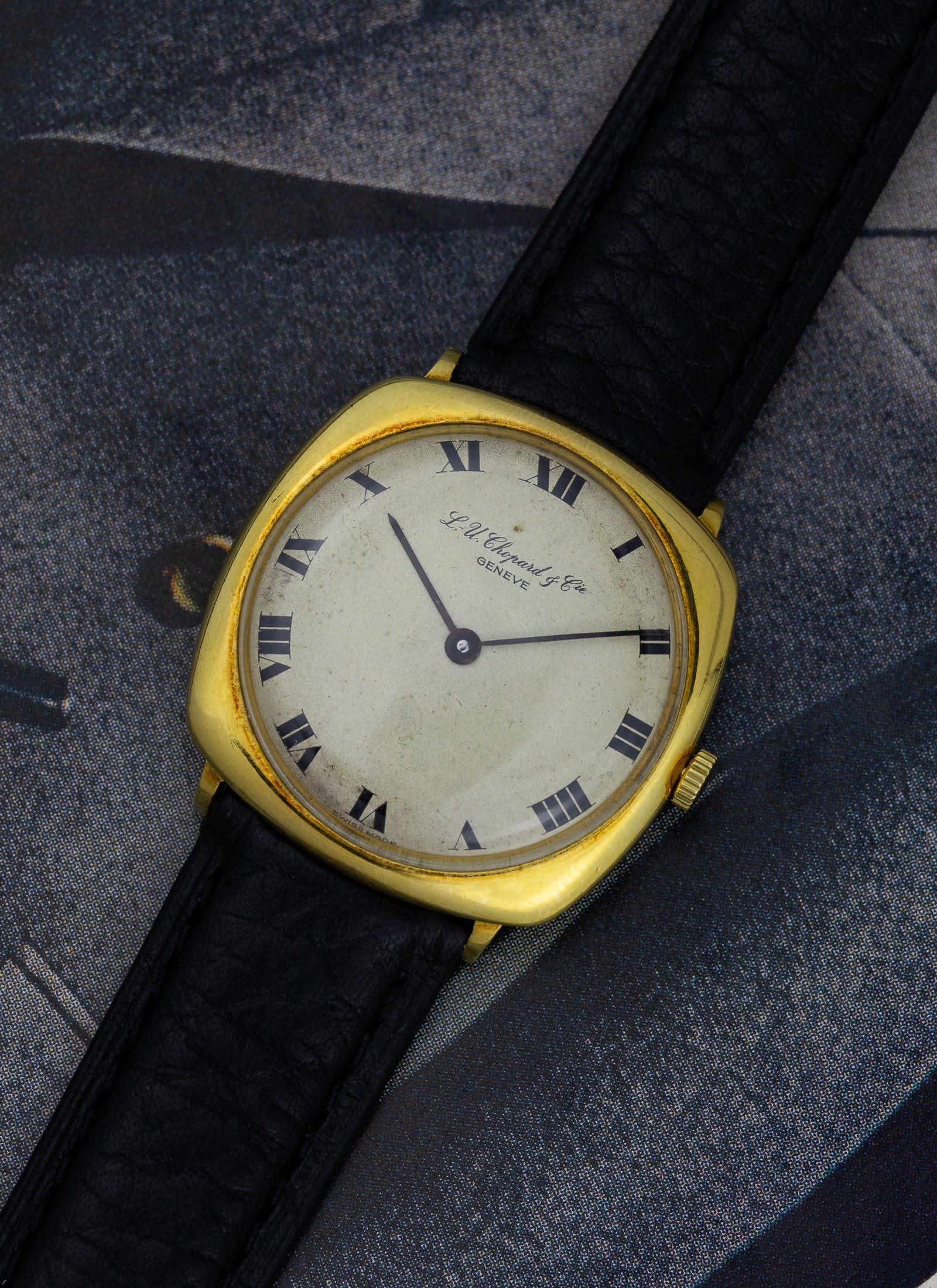 1960s 18K L.U. Chopard & Cie Cushion Case 2007 Serviced