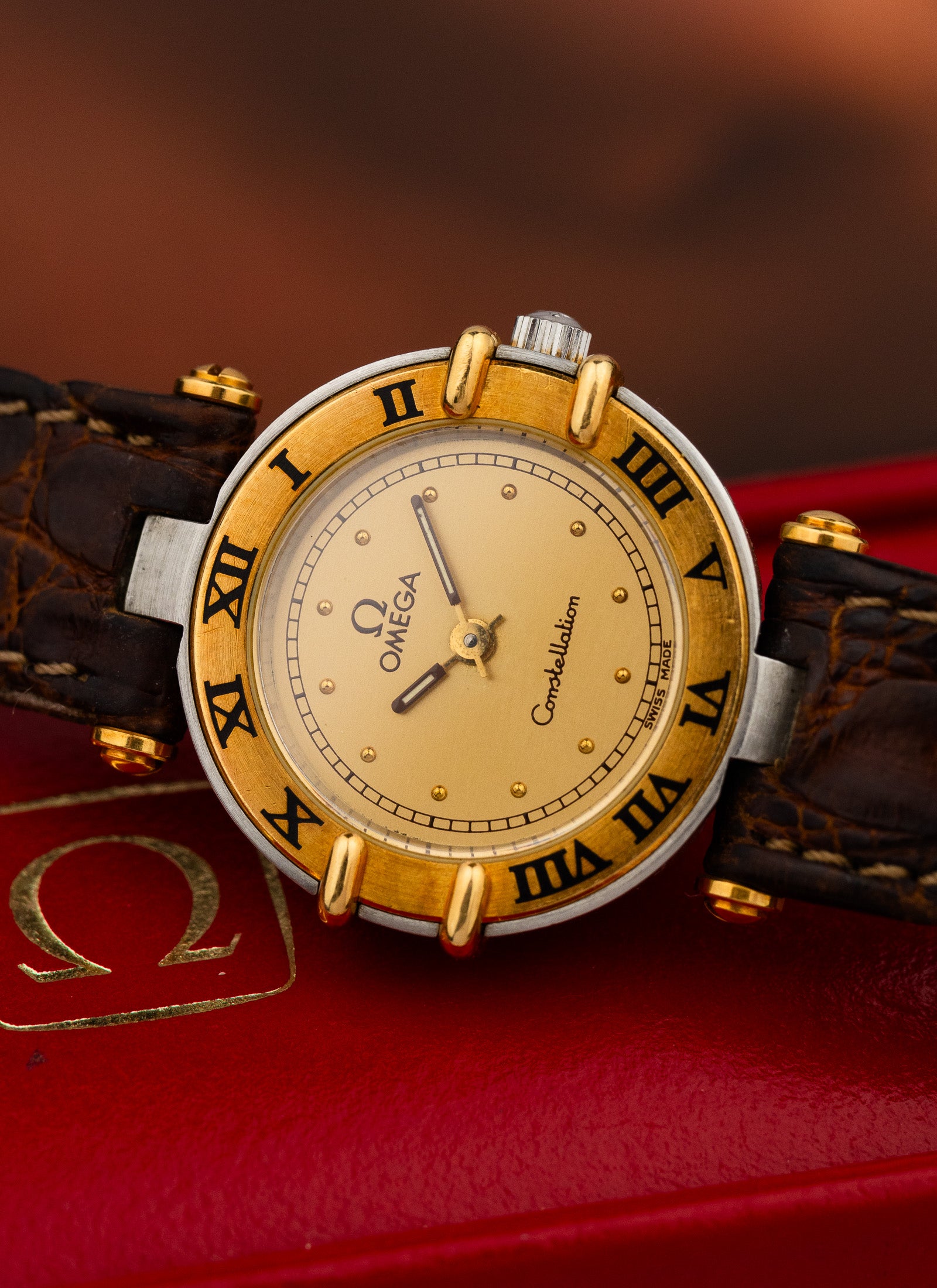 1989 Lady Omega Constellation Manhattan Bicolor 595.1080 cal. 1455 Box