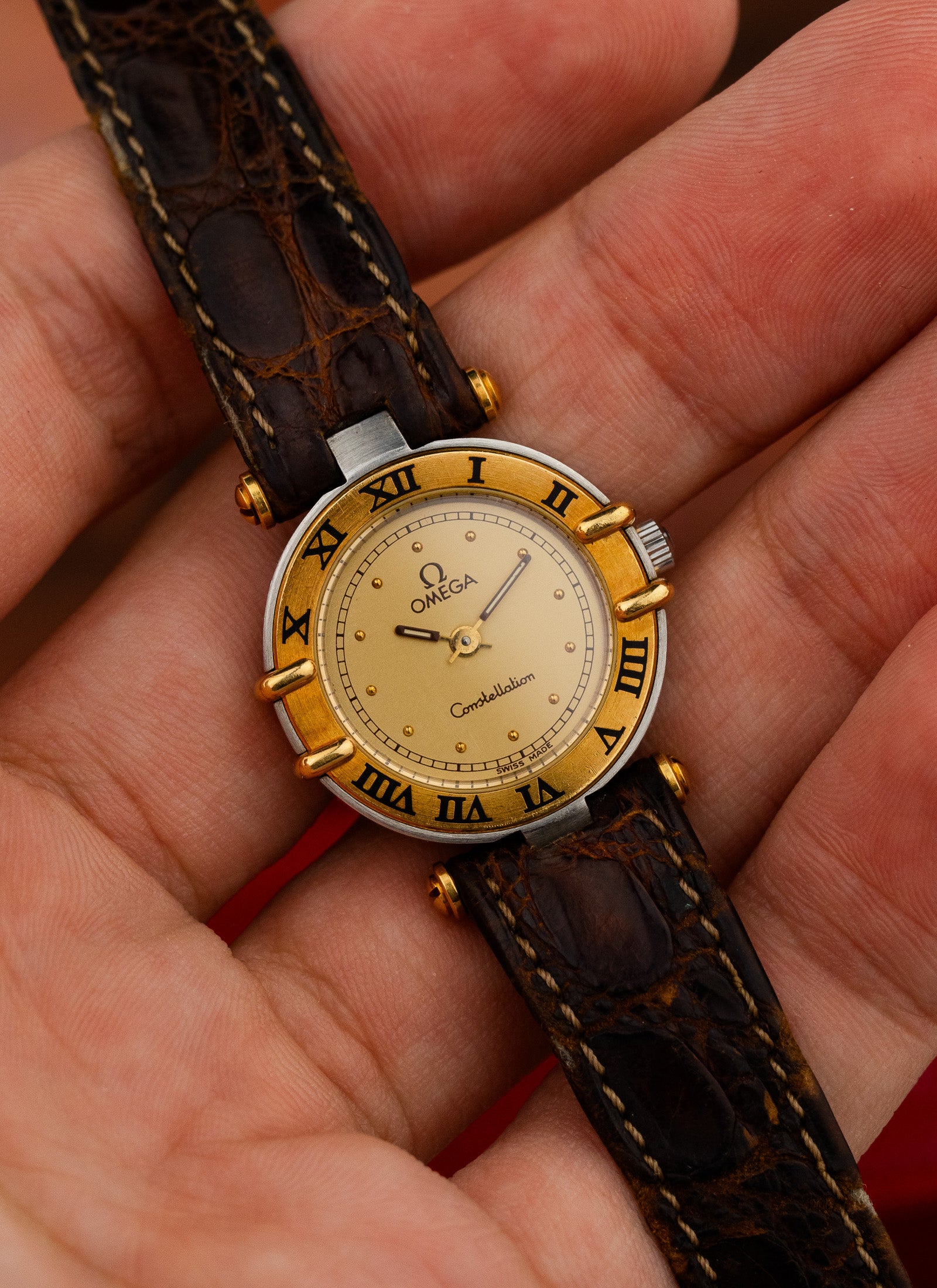 1989 Lady Omega Constellation Manhattan Bicolor 595.1080 cal. 1455 Box