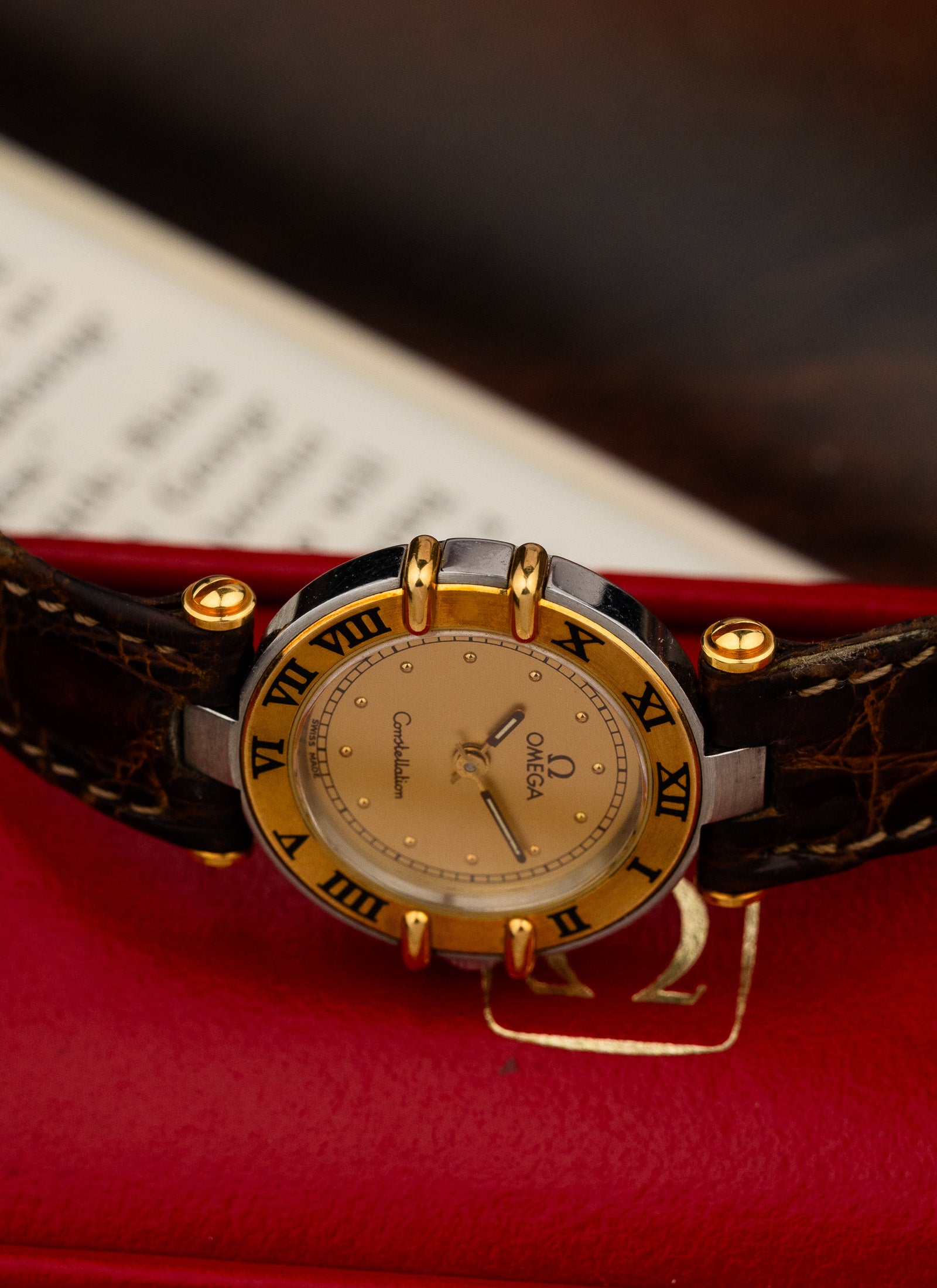 1989 Lady Omega Constellation Manhattan Bicolor 595.1080 cal. 1455 Box