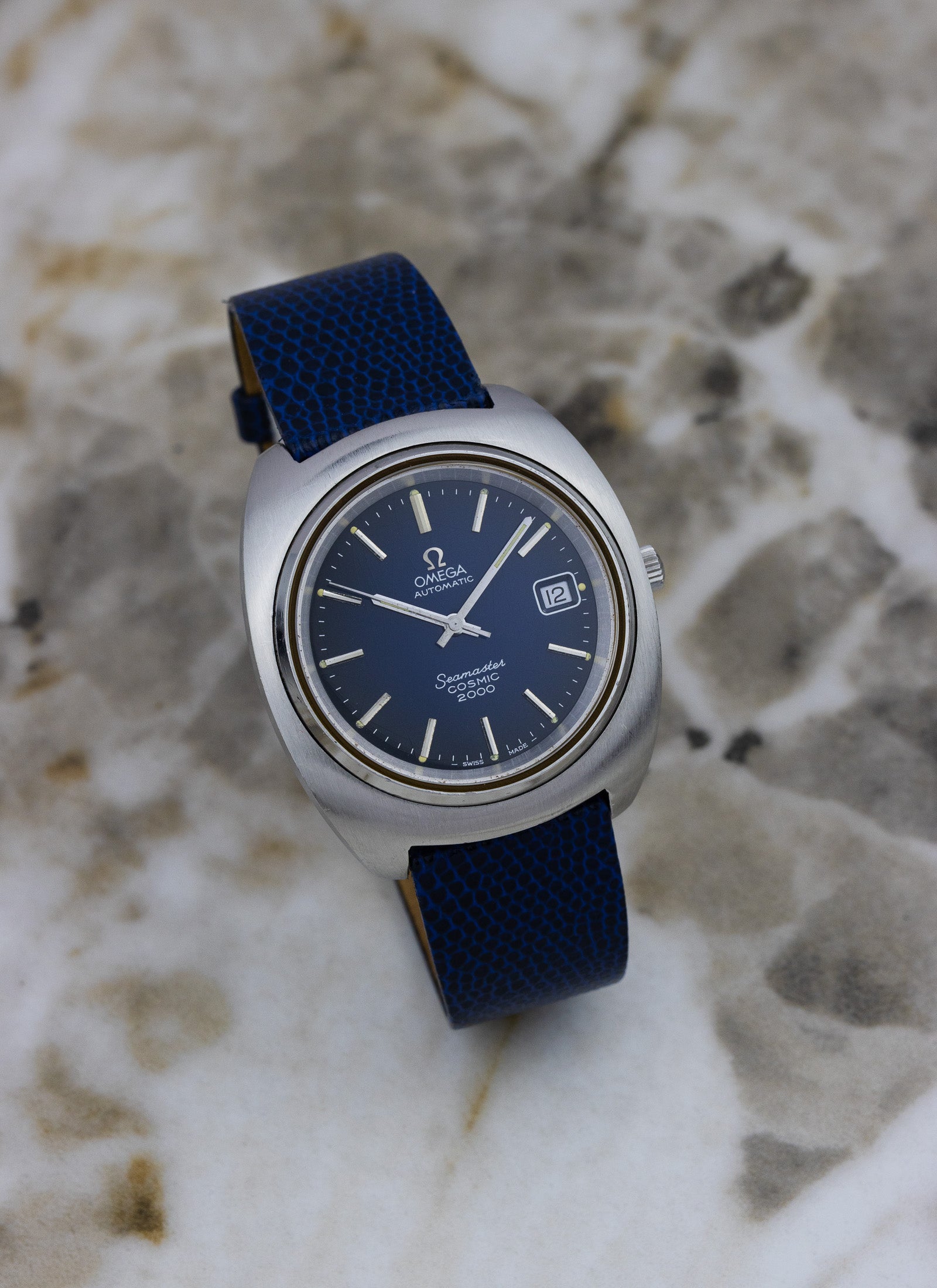 1970s Omega Seamaster Cosmic 2000 Navy Dial 166.132 cal. 1012 Serviced