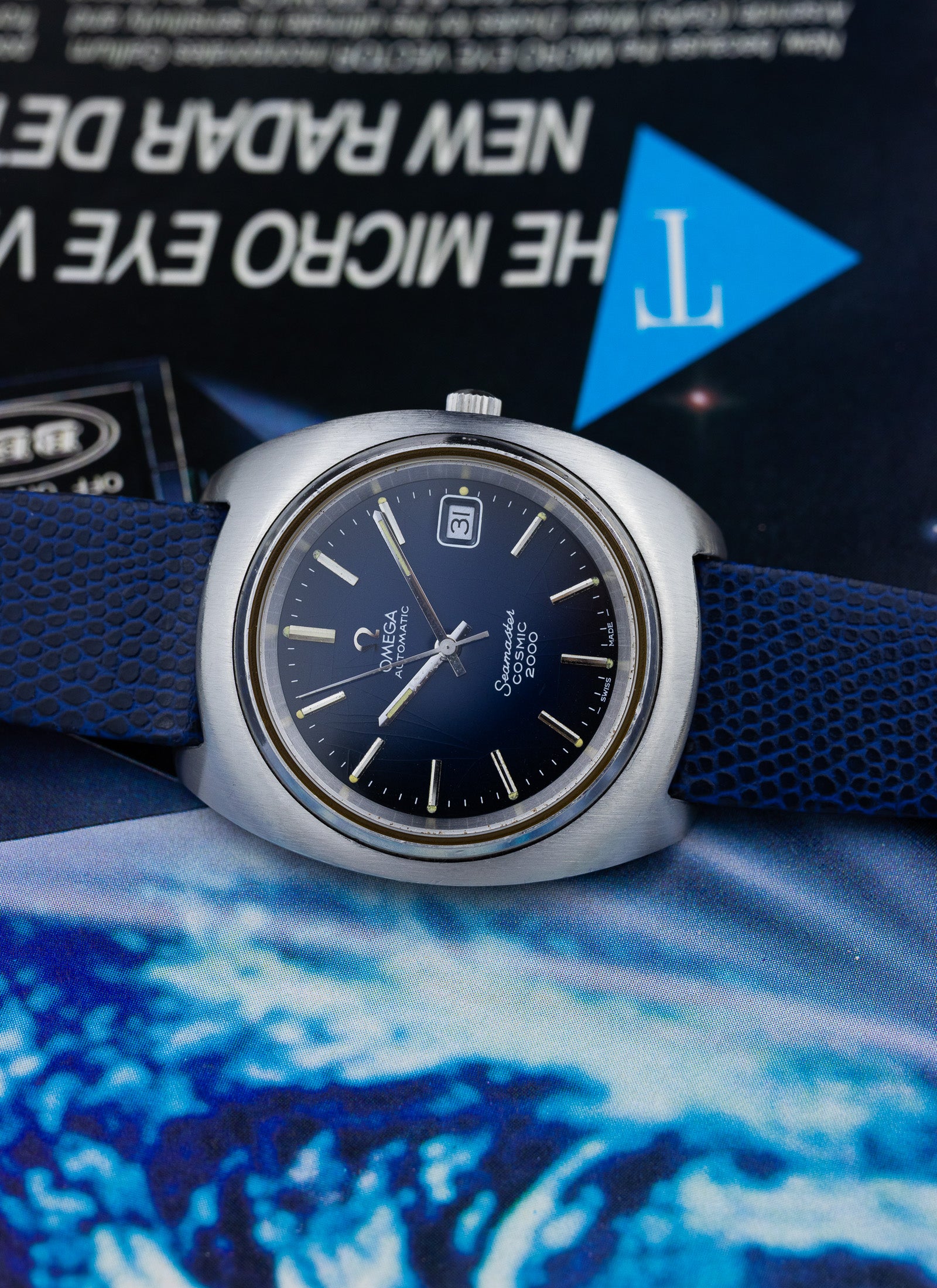 1970s Omega Seamaster Cosmic 2000 Navy Dial 166.132 cal. 1012 Serviced