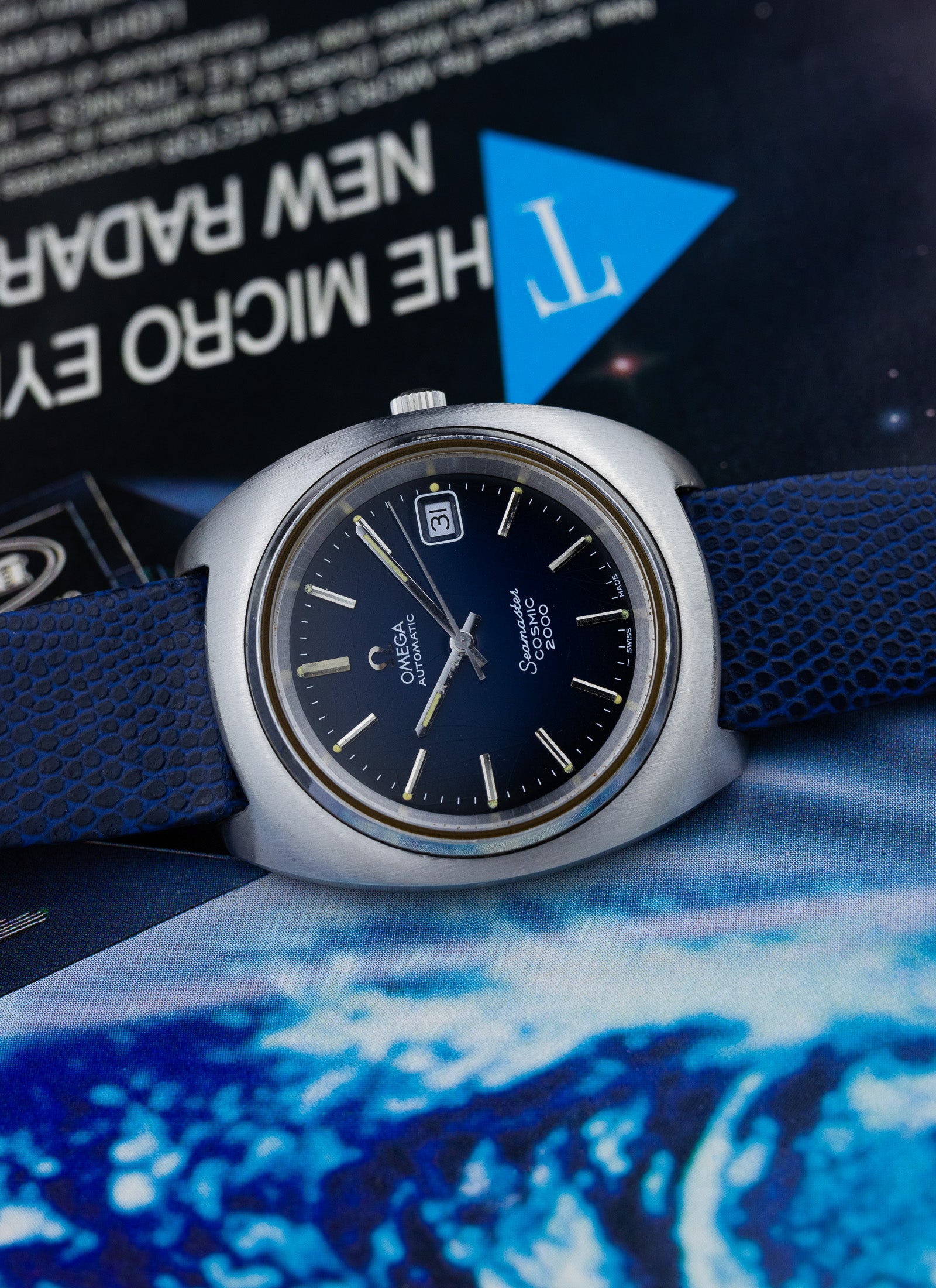 1970s Omega Seamaster Cosmic 2000 Navy Dial 166.132 cal. 1012 Serviced