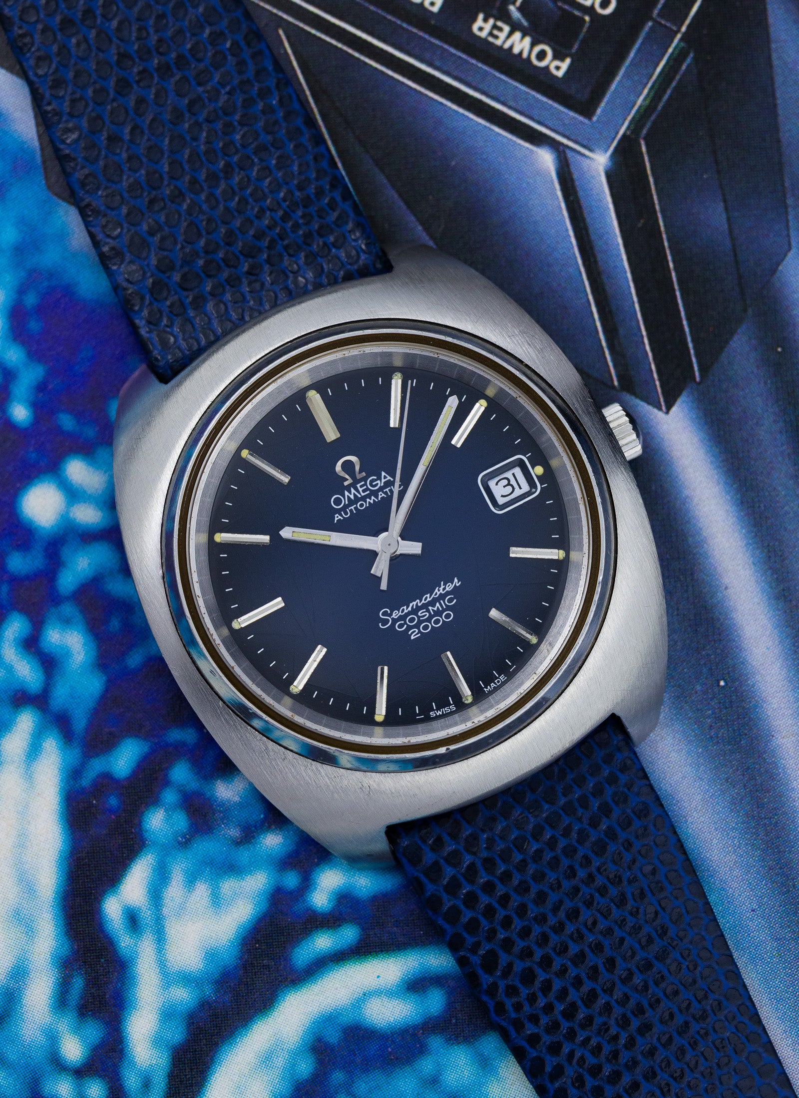 1970s Omega Seamaster Cosmic 2000 Navy Dial 166.132 cal. 1012 Serviced