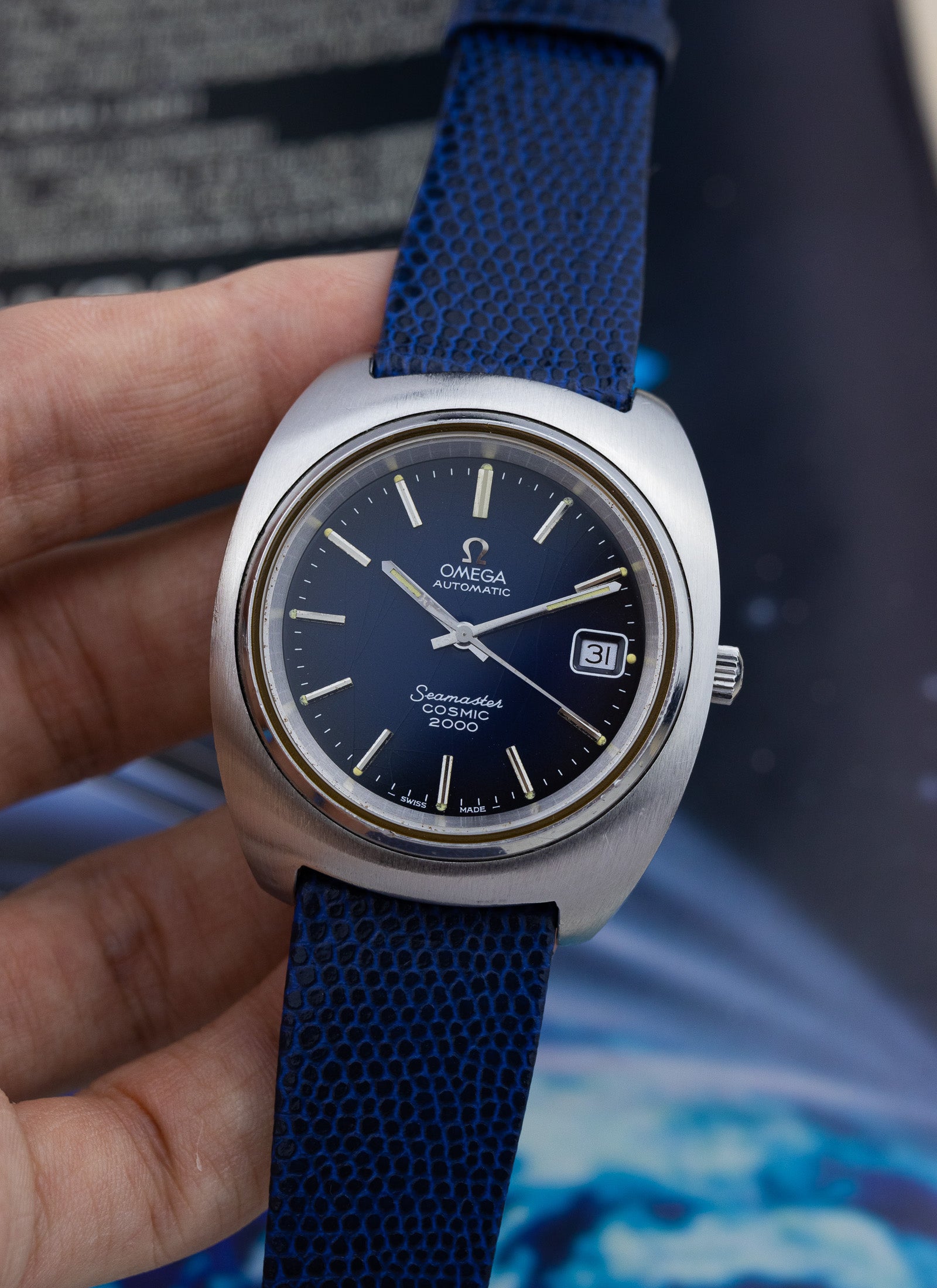 1970s Omega Seamaster Cosmic 2000 Navy Dial 166.132 cal. 1012 Serviced