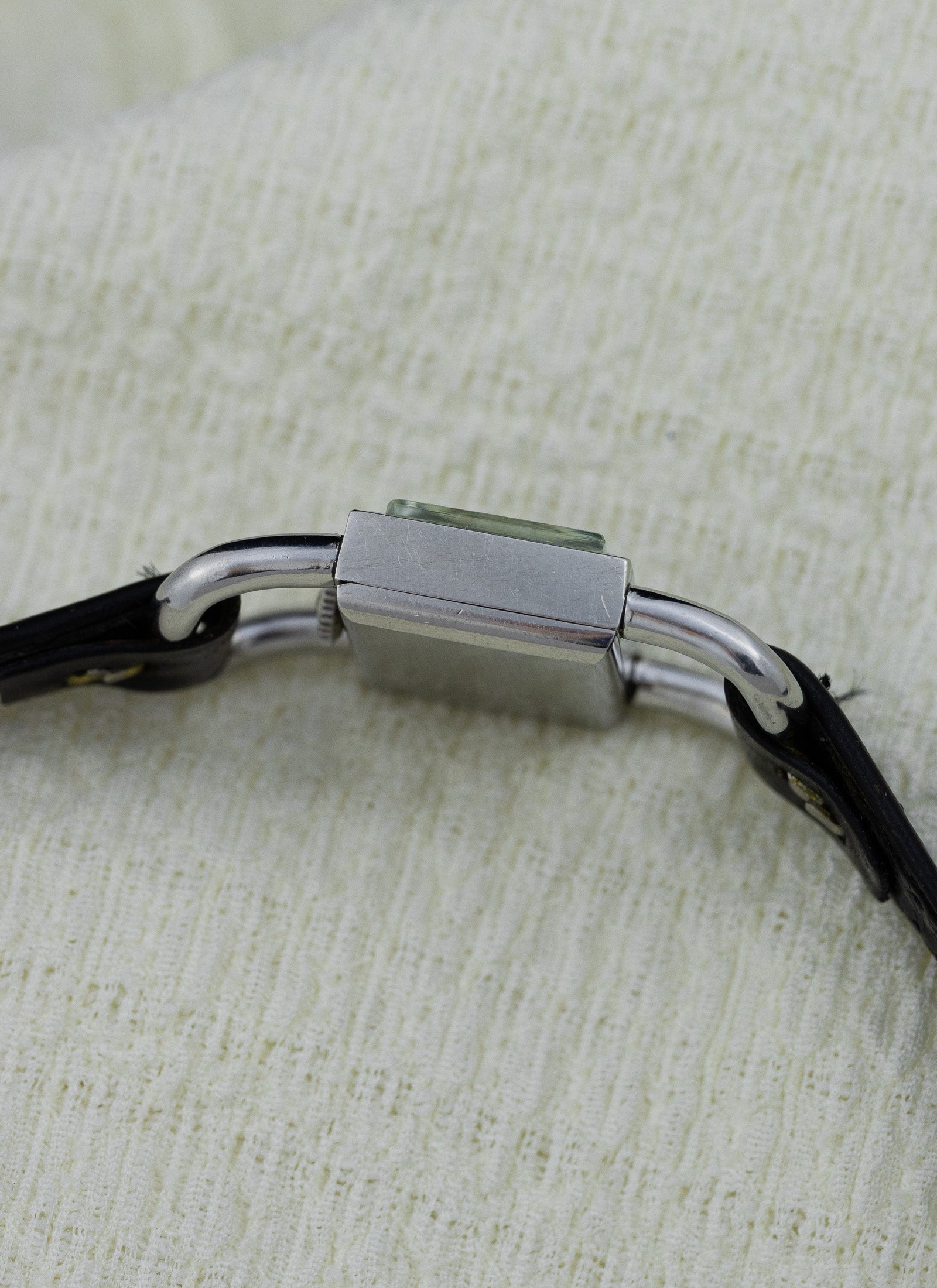 1960s Jaeger LeCoultre Etrier Black Dial Serviced