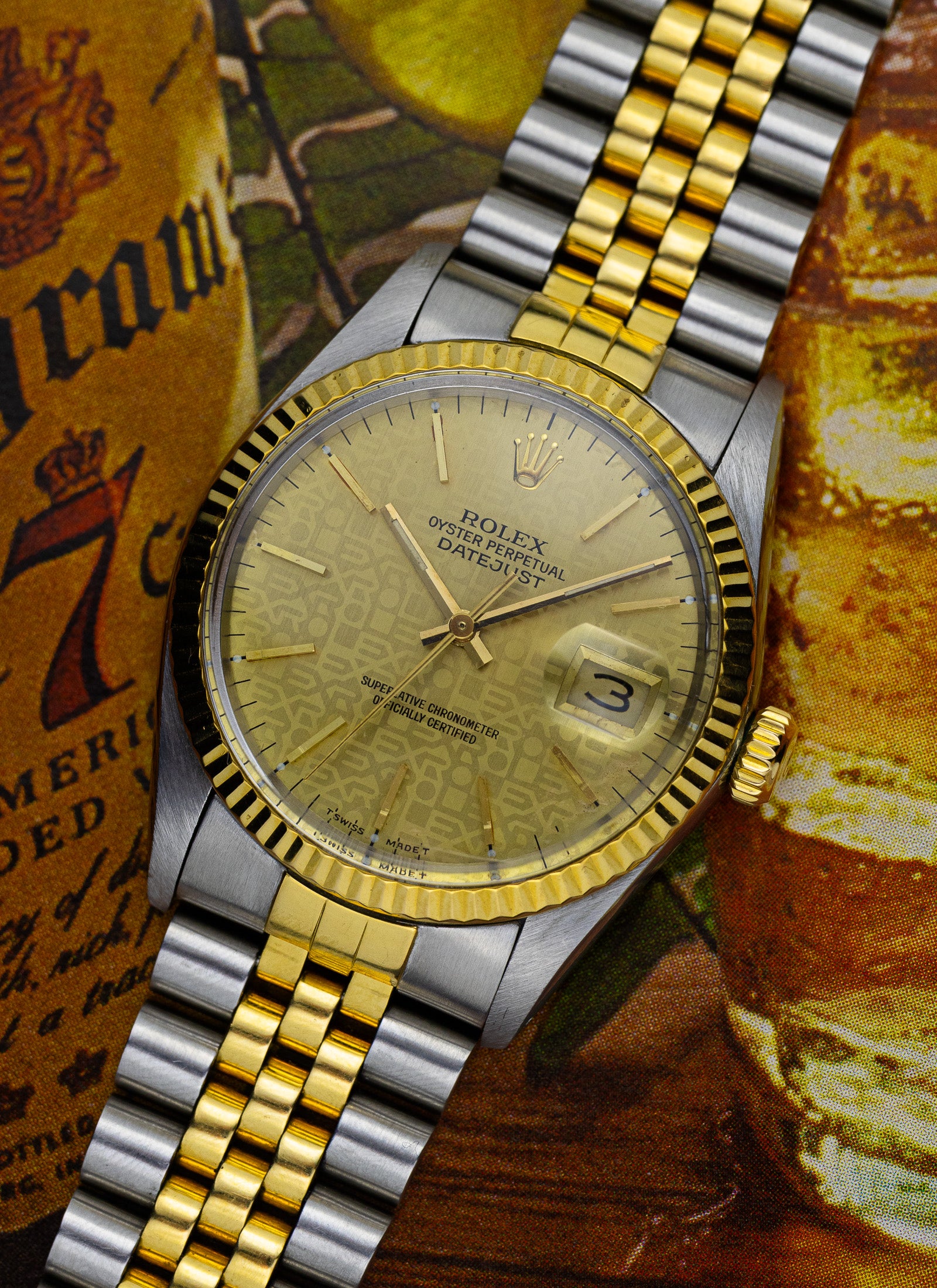1988 Rolex Datejust Bicolor Anniversary Dial 16013