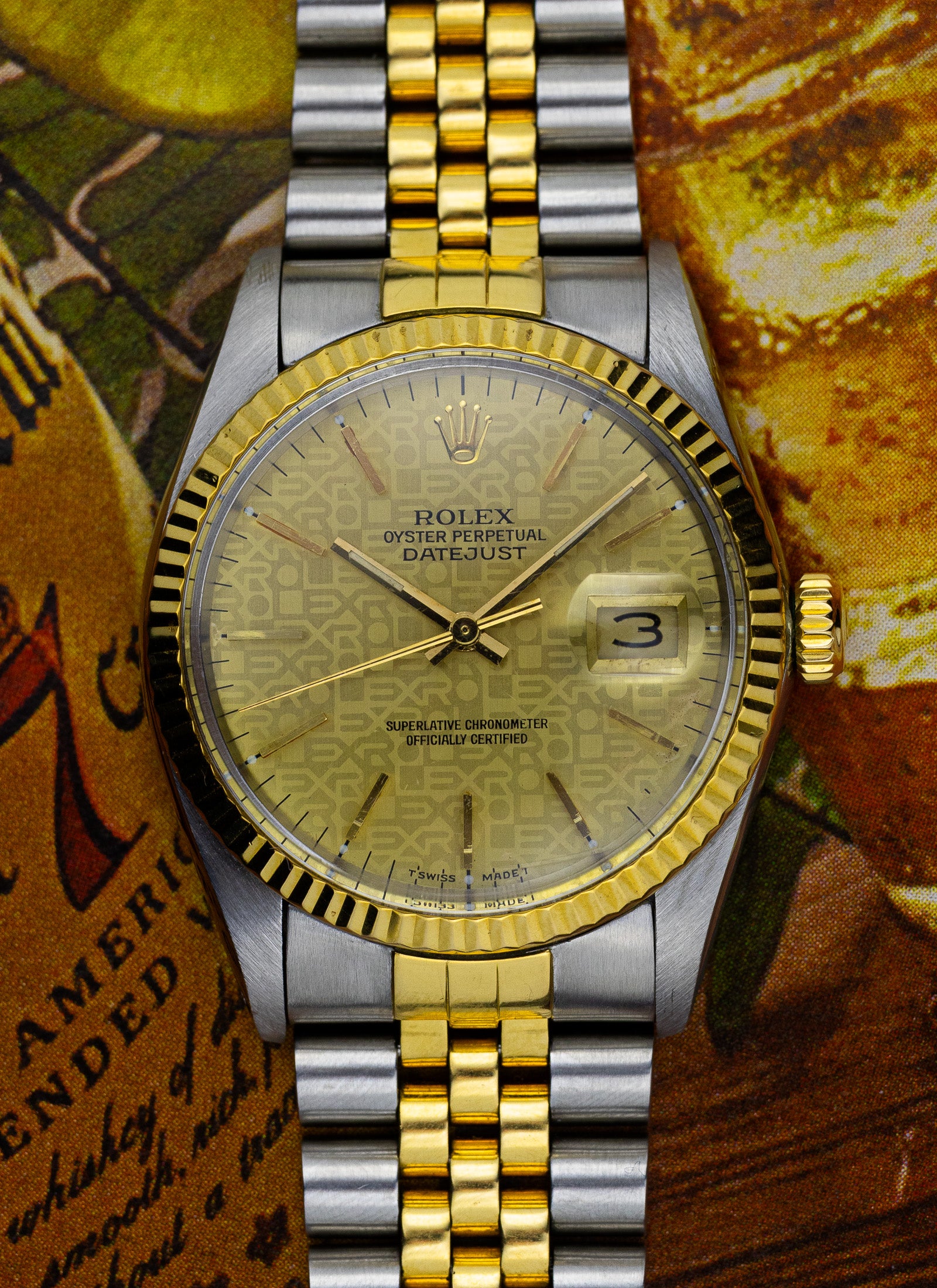 1988 Rolex Datejust Bicolor Anniversary Dial 16013