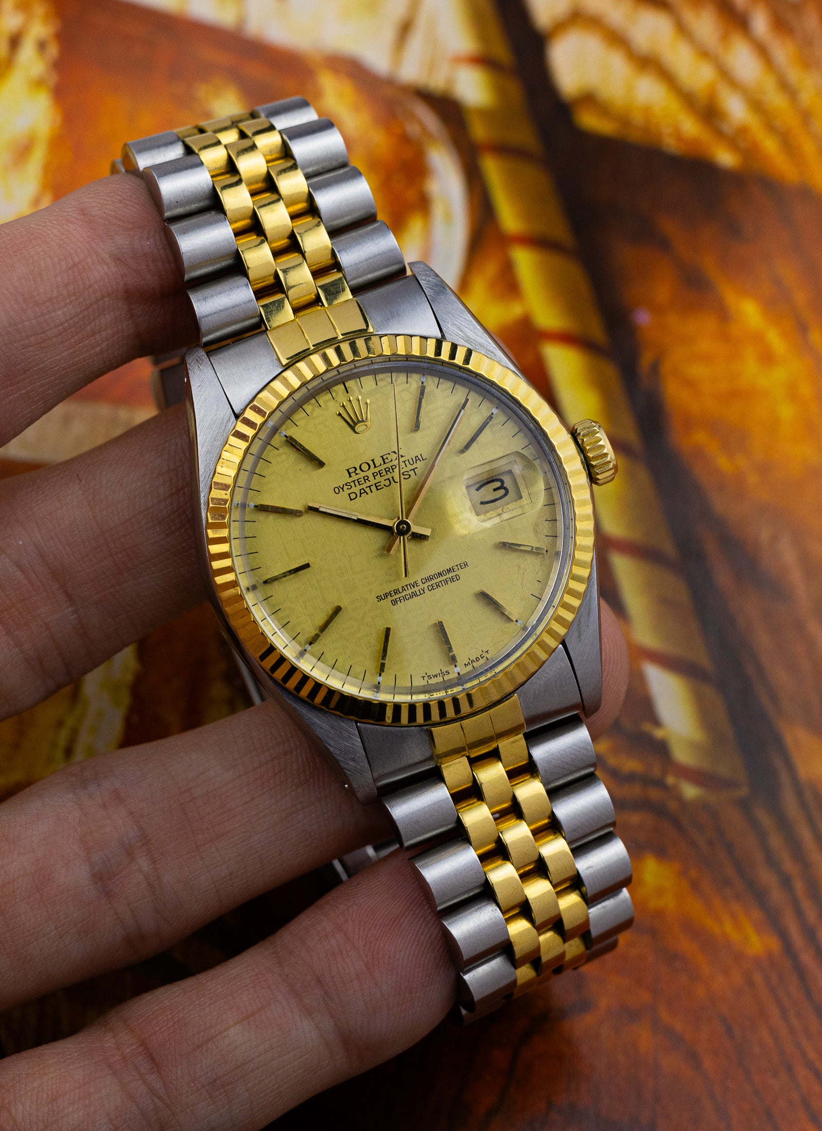 1988 Rolex Datejust Bicolor Anniversary Dial 16013