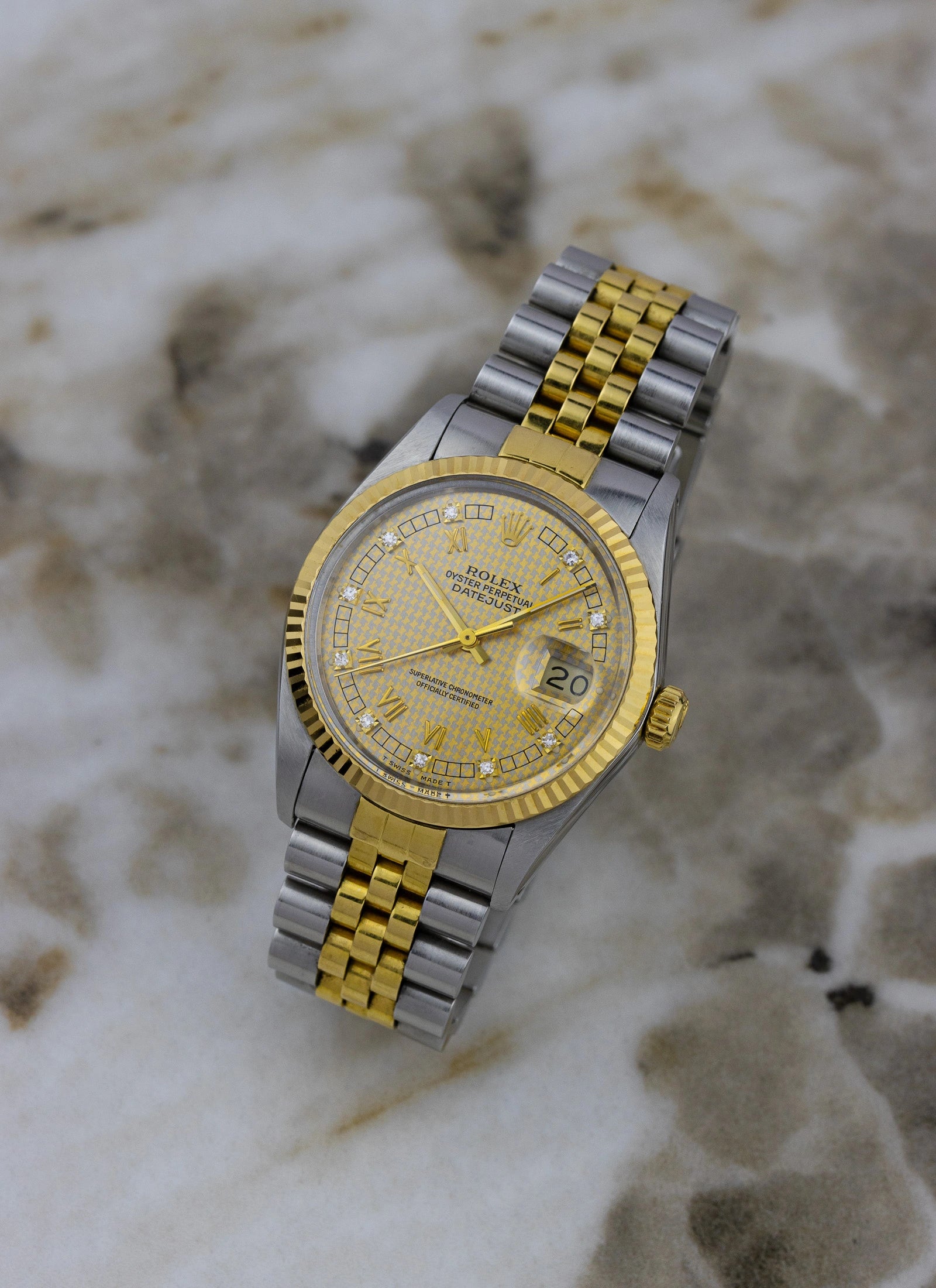 1986 Rolex Datejust 16013 Houndstooth Diamond Dial