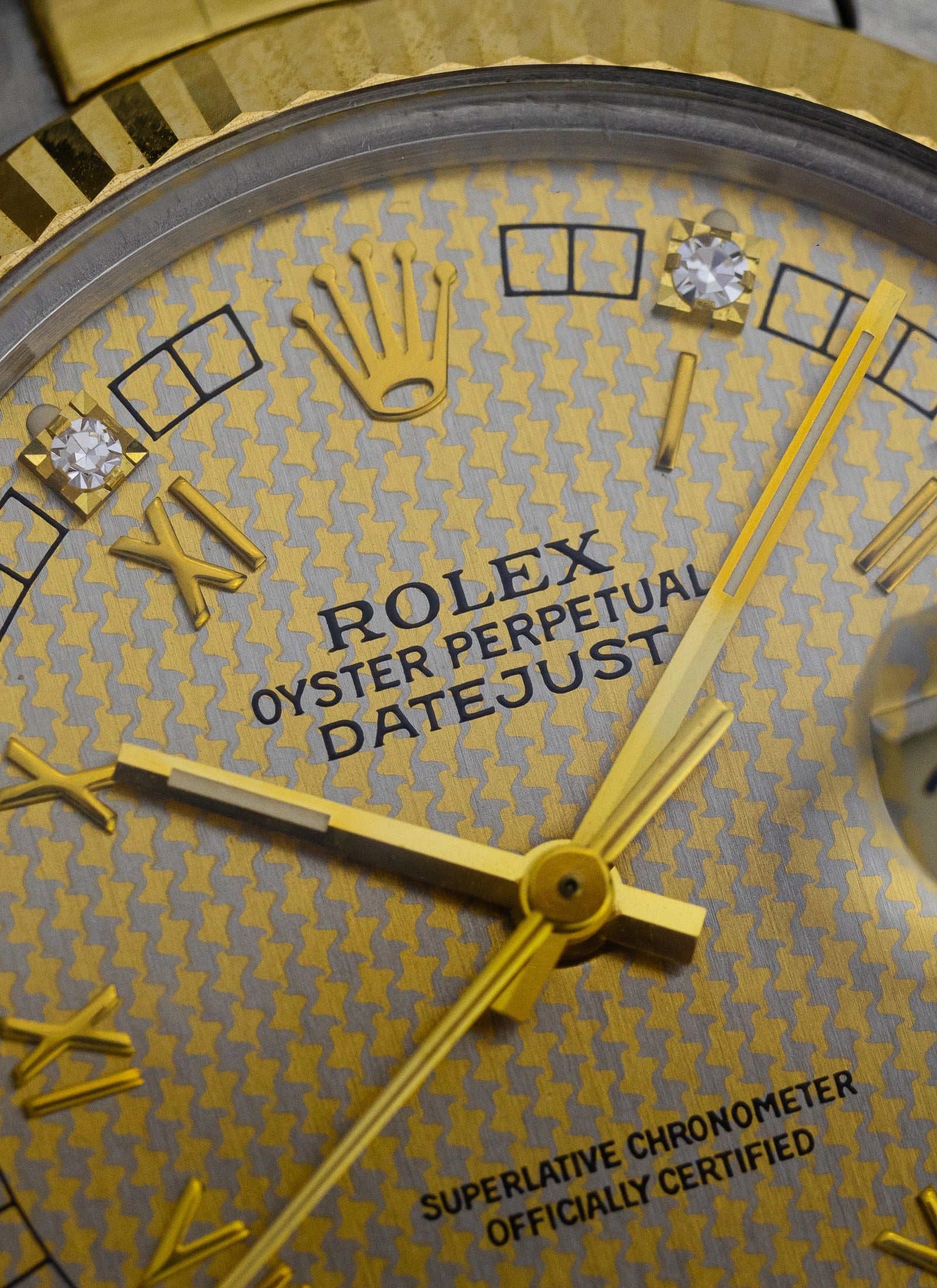 1986 Rolex Datejust 16013 Houndstooth Diamond Dial