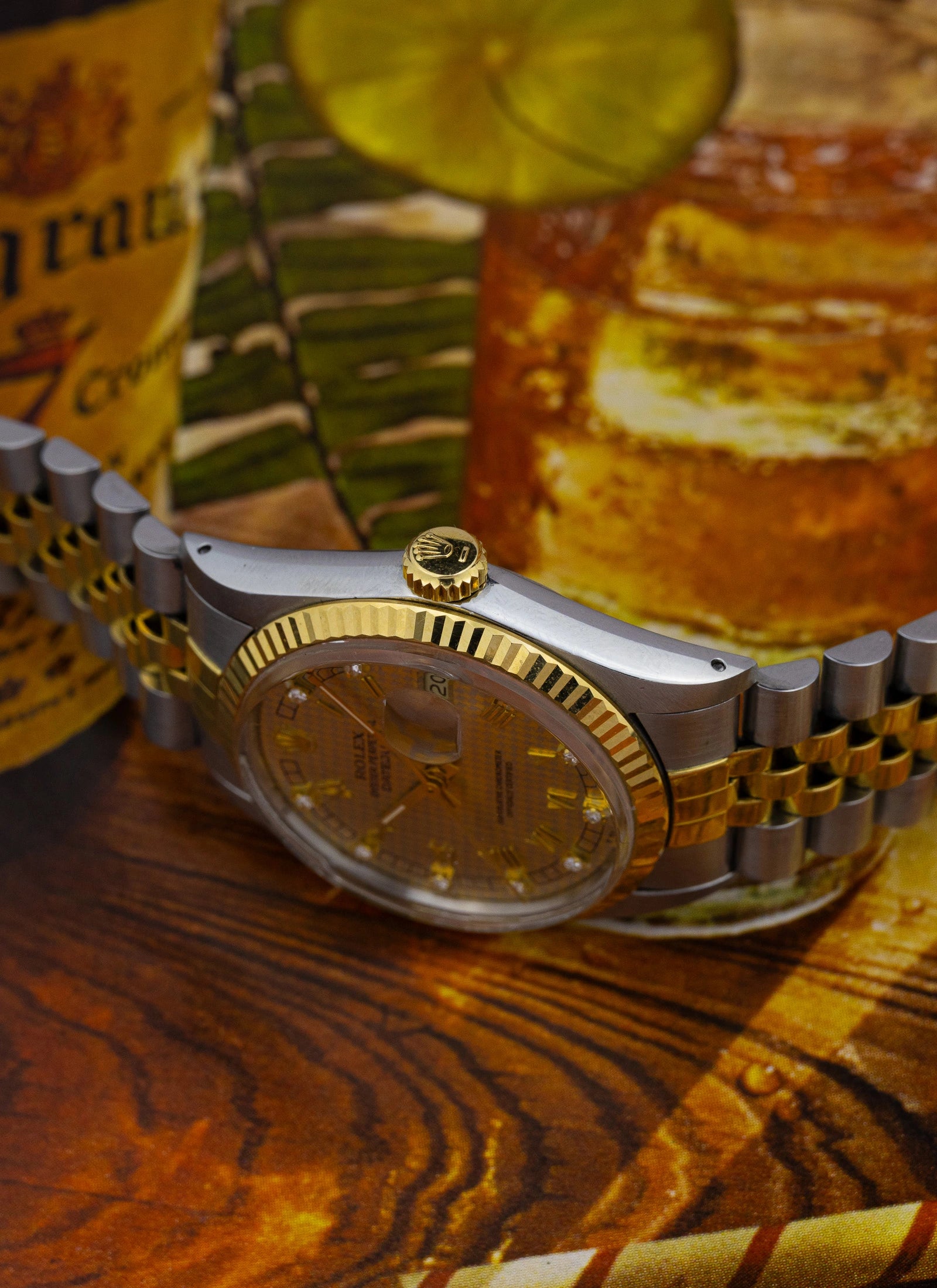 1986 Rolex Datejust 16013 Houndstooth Diamond Dial