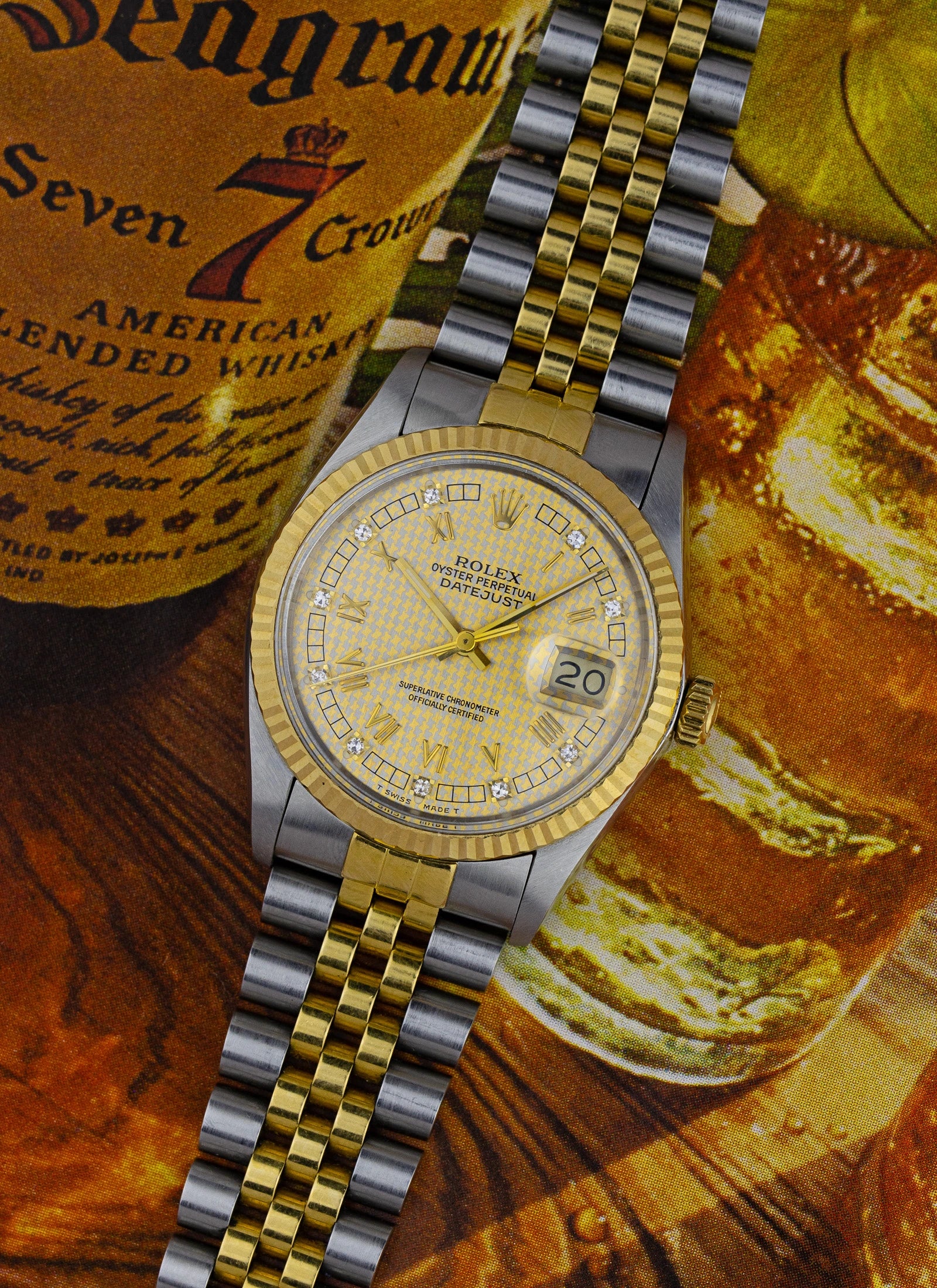 1986 Rolex Datejust 16013 Houndstooth Diamond Dial