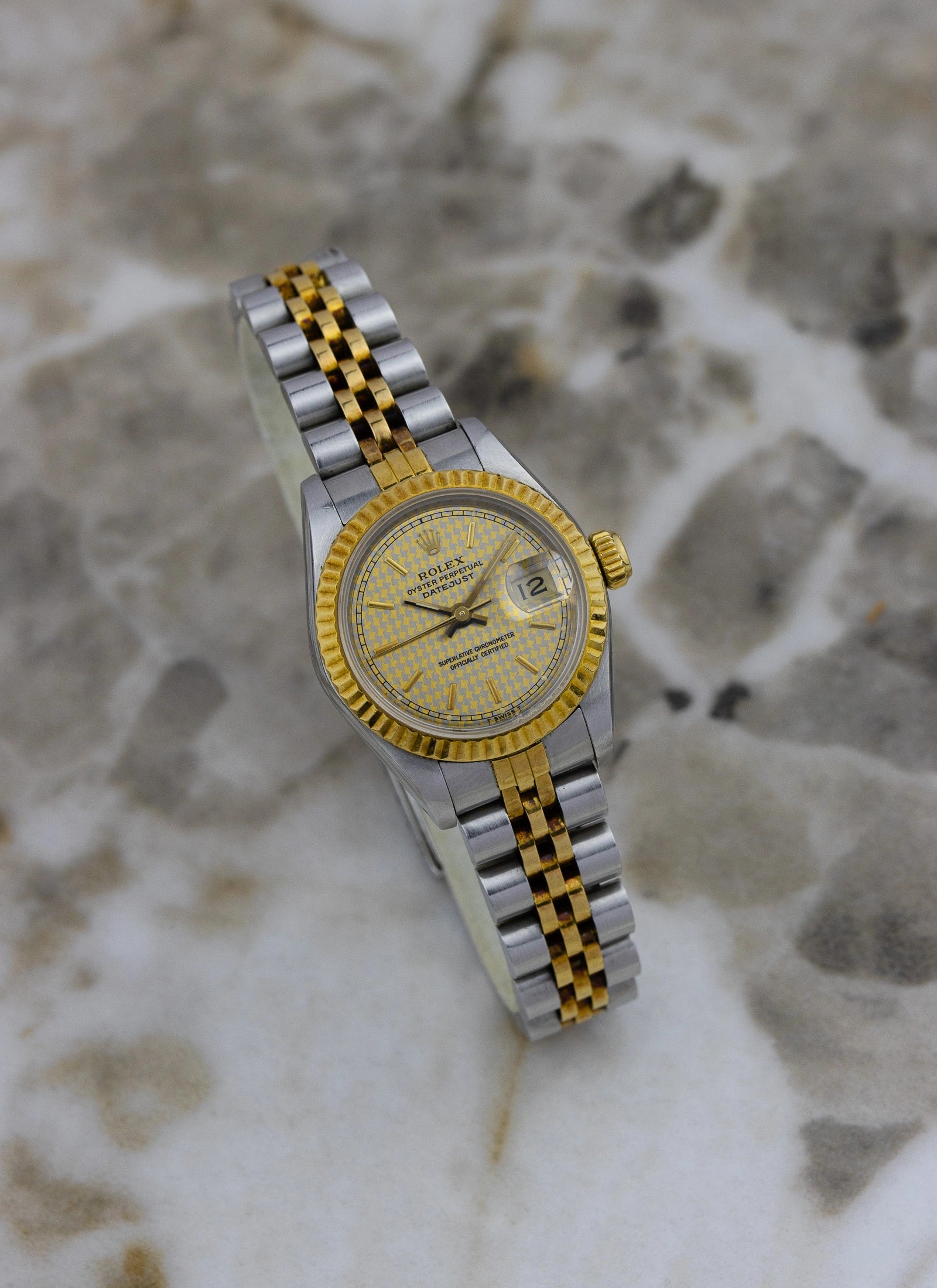 1986 Lady Rolex Datejust Houndstooth 69173 Box