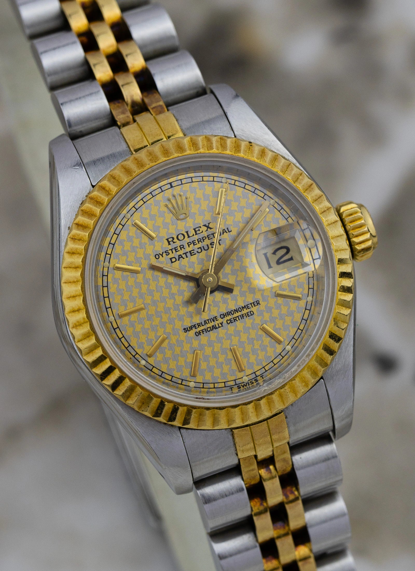 1986 Lady Rolex Datejust Houndstooth 69173 Box