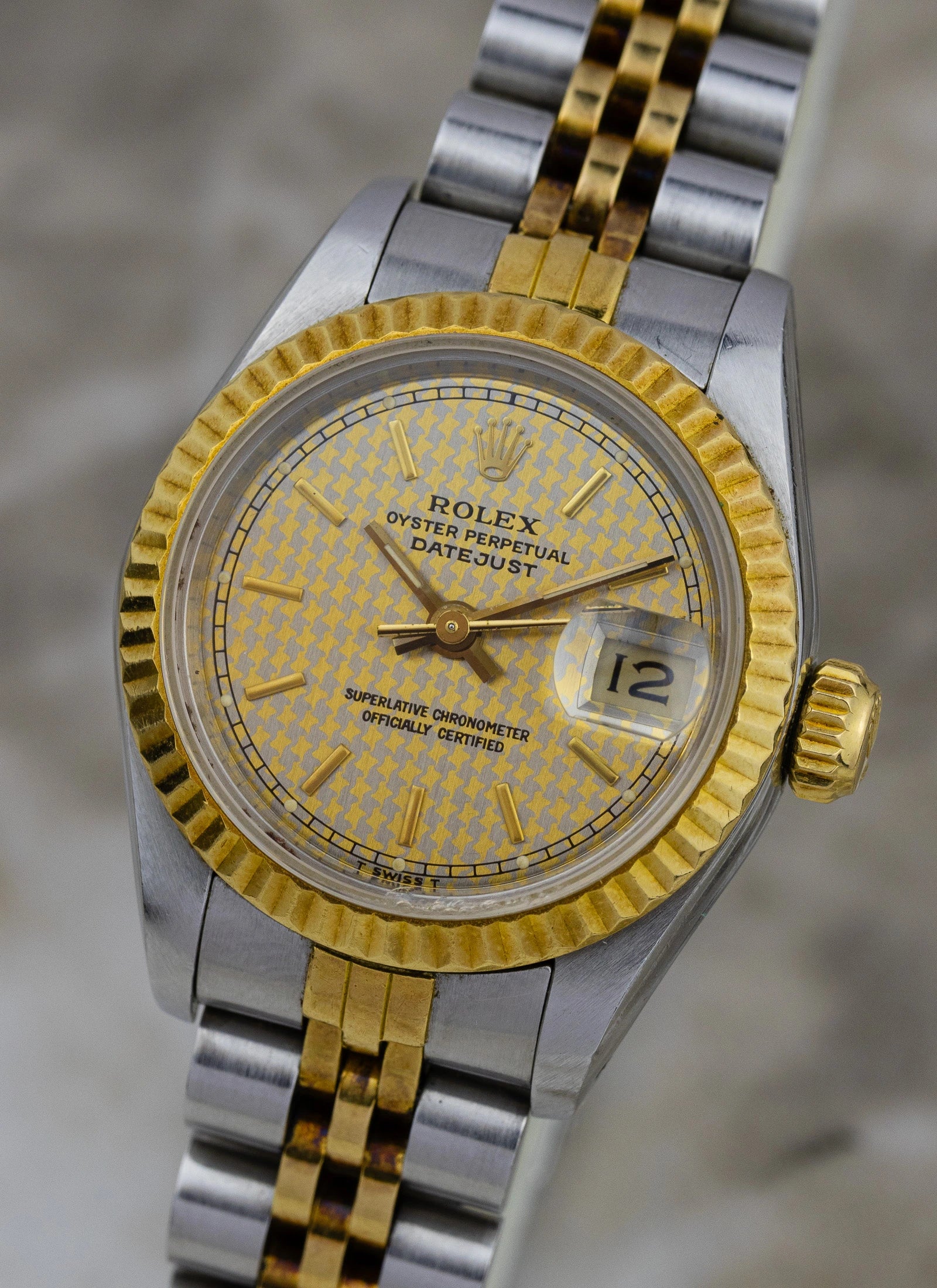 1986 Lady Rolex Datejust Houndstooth 69173 Box