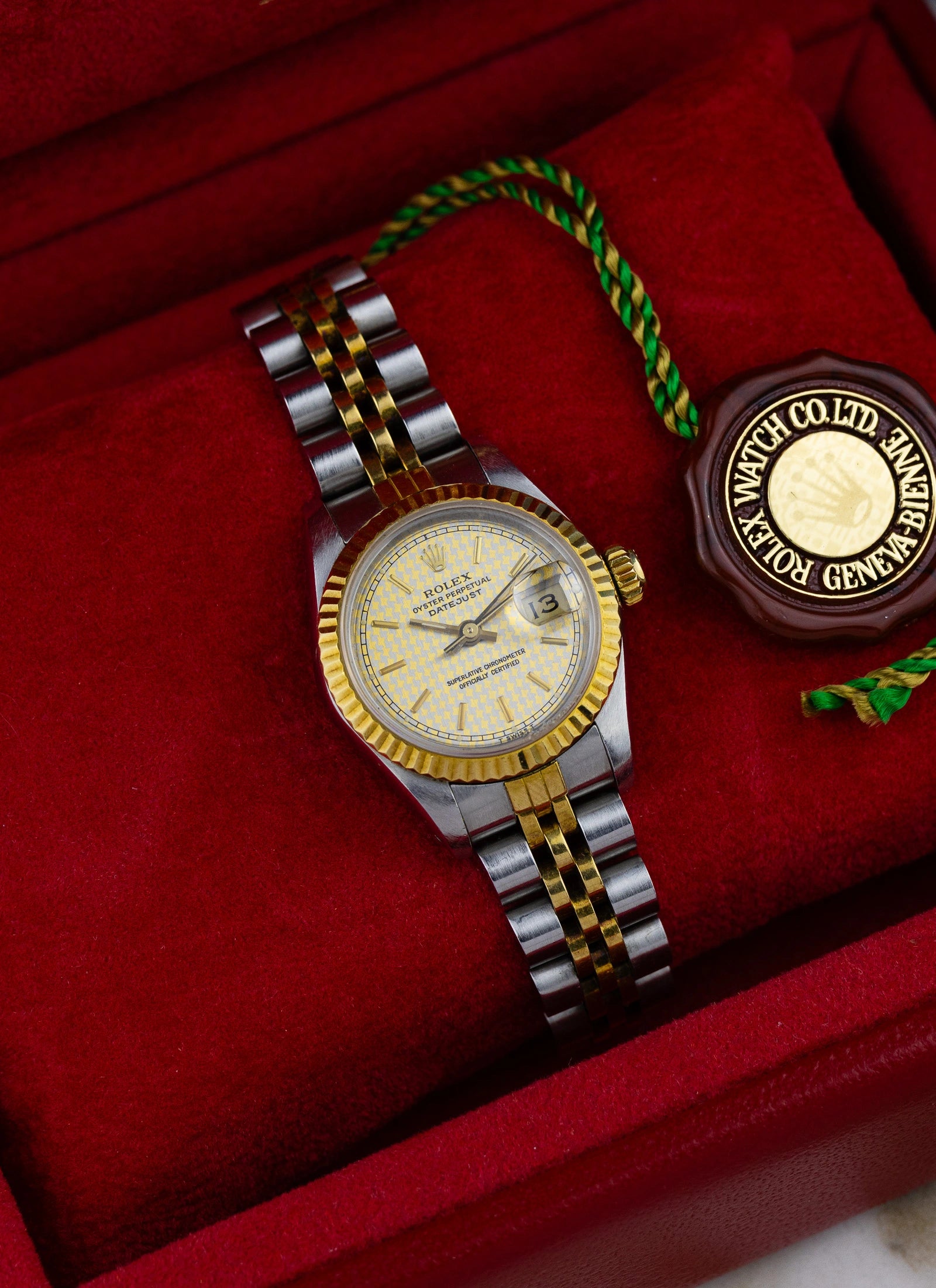 1986 Lady Rolex Datejust Houndstooth 69173 Box