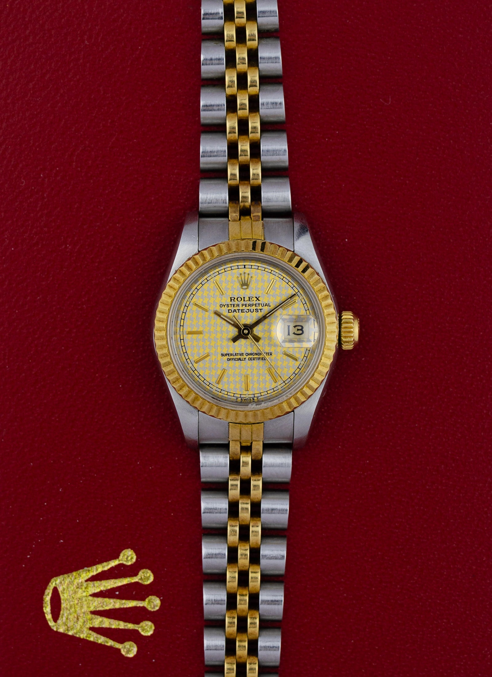 1986 Lady Rolex Datejust Houndstooth 69173 Box