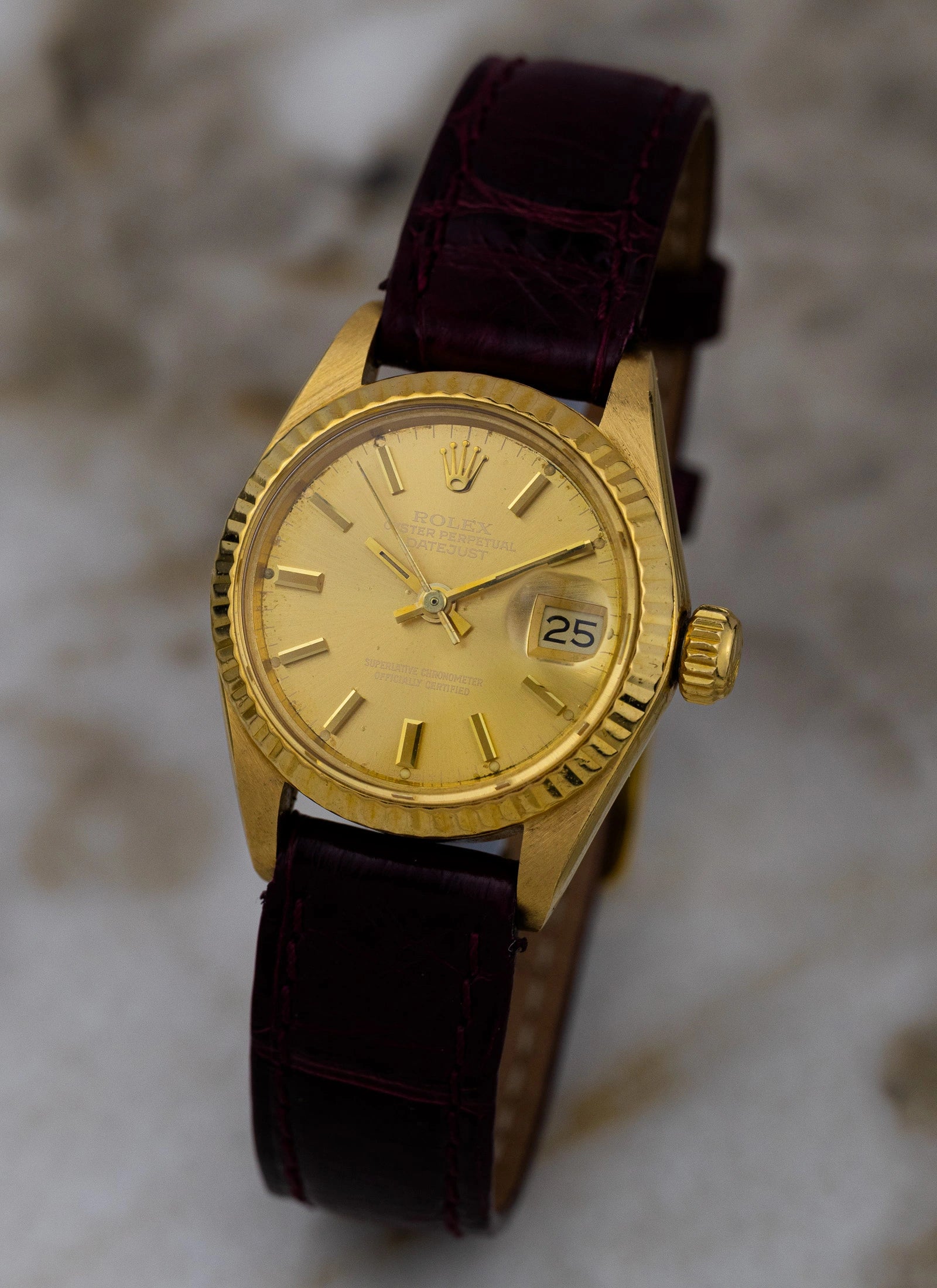 1979 18K Rolex Lady-Datejust Havana Ghost Dial 6917