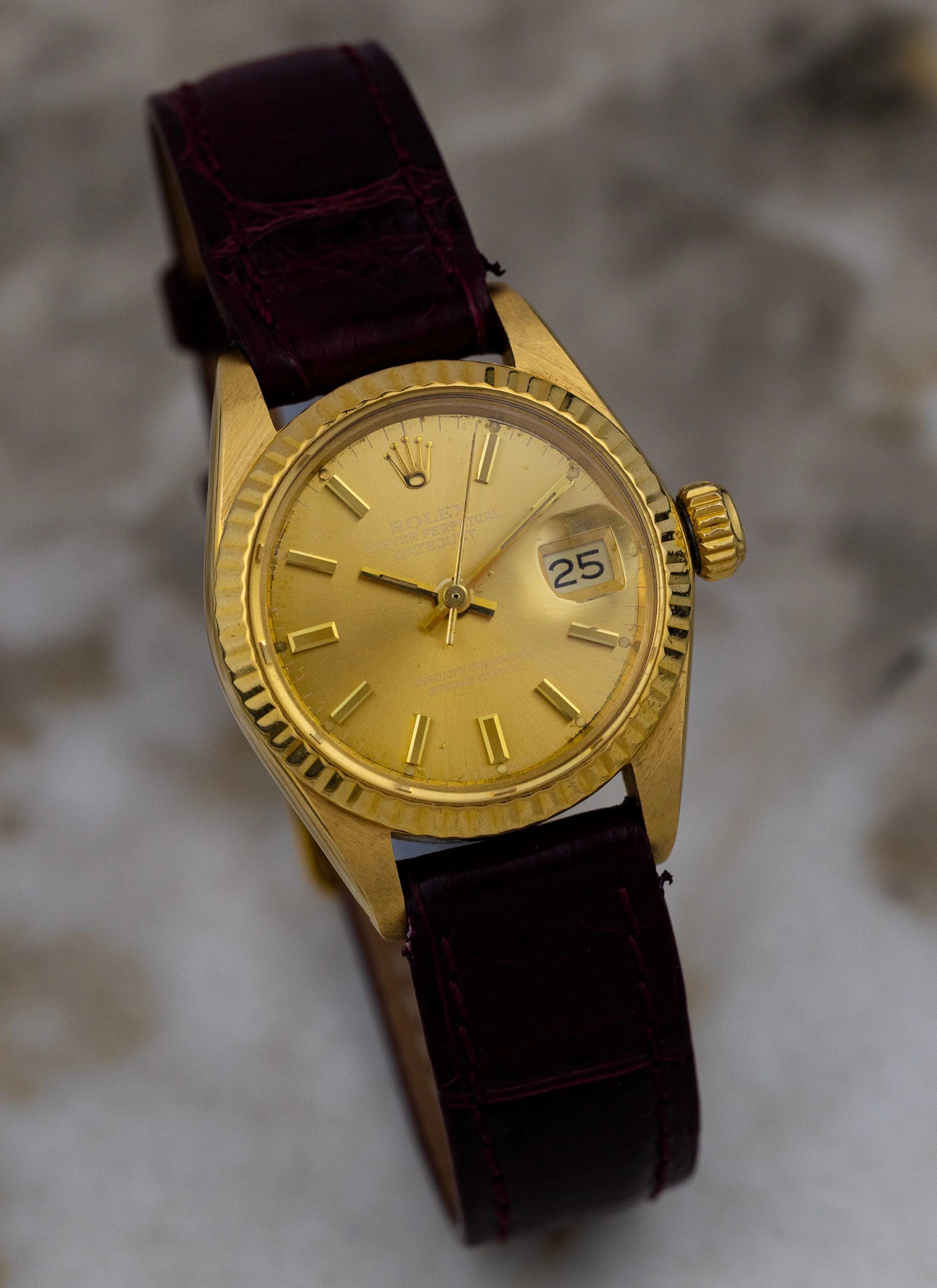 1979 18K Rolex Lady-Datejust Havana Ghost Dial 6917