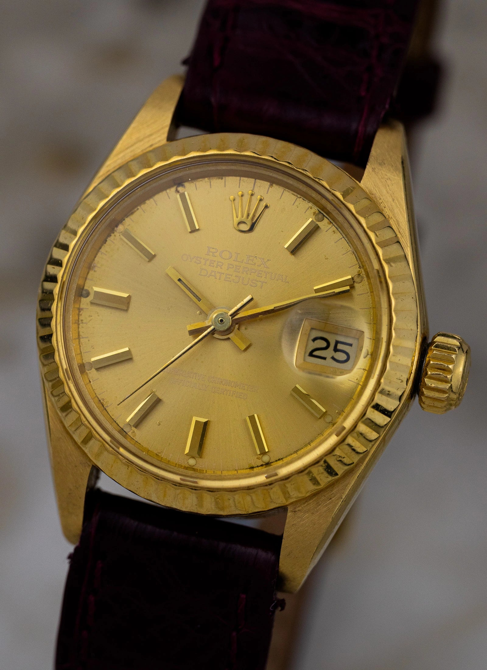 1979 18K Rolex Lady-Datejust Havana Ghost Dial 6917