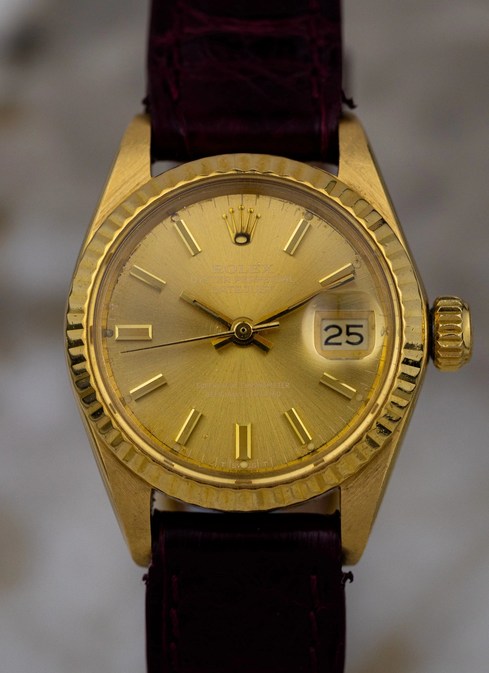 1979 18K Rolex Lady-Datejust Havana Ghost Dial 6917