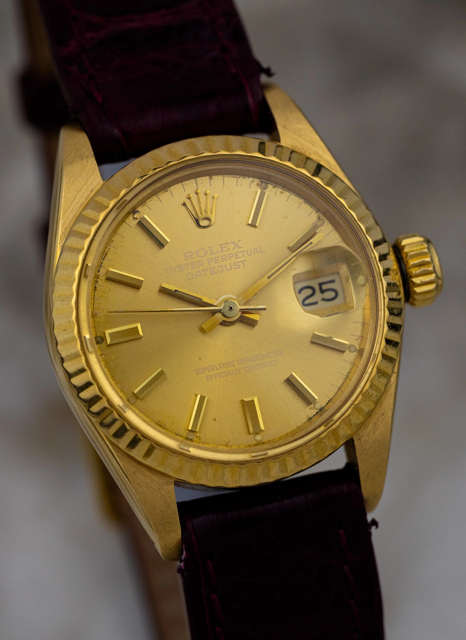1979 18K Rolex Lady-Datejust Havana Ghost Dial 6917