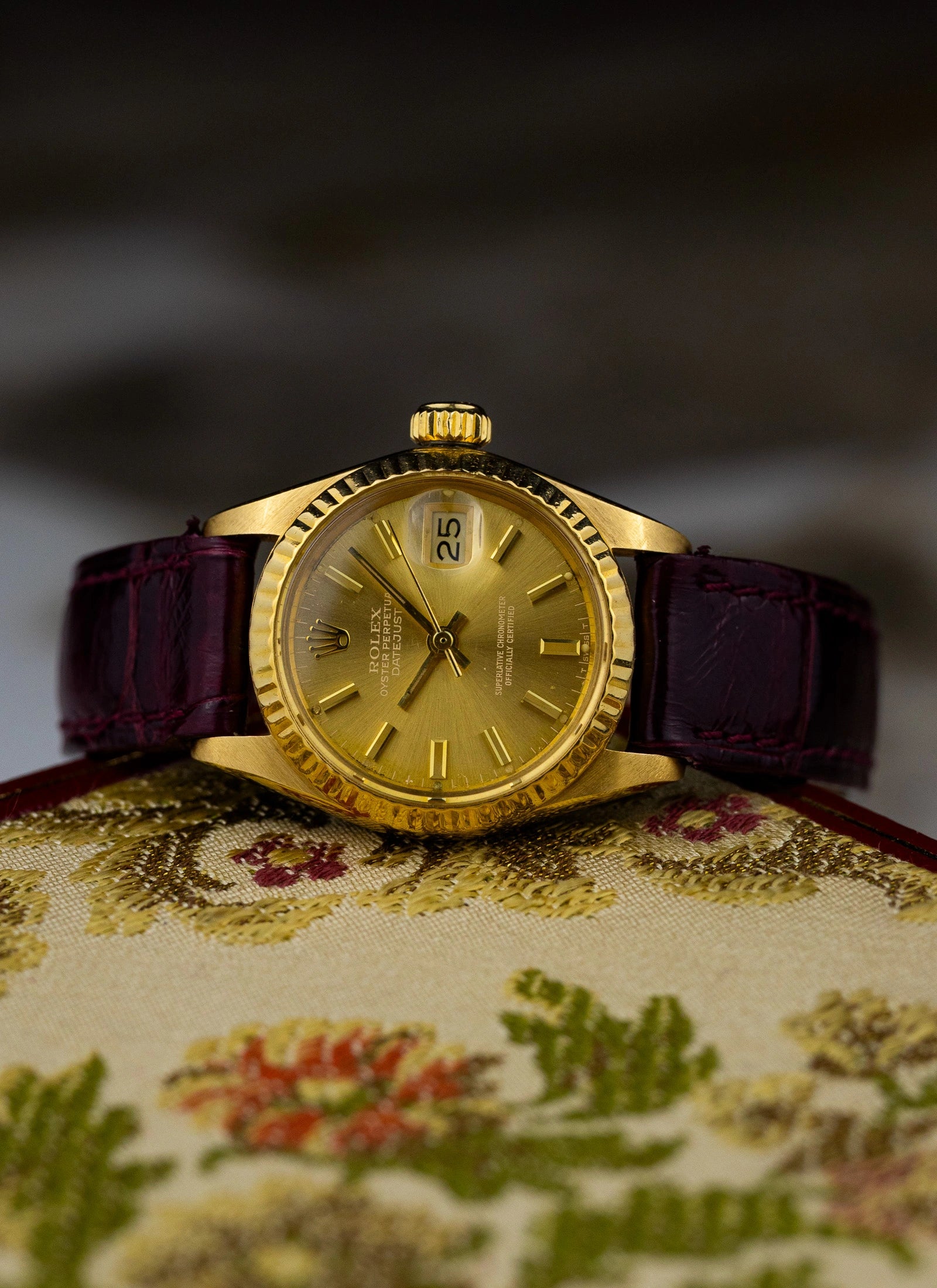 1979 18K Rolex Lady-Datejust Havana Ghost Dial 6917