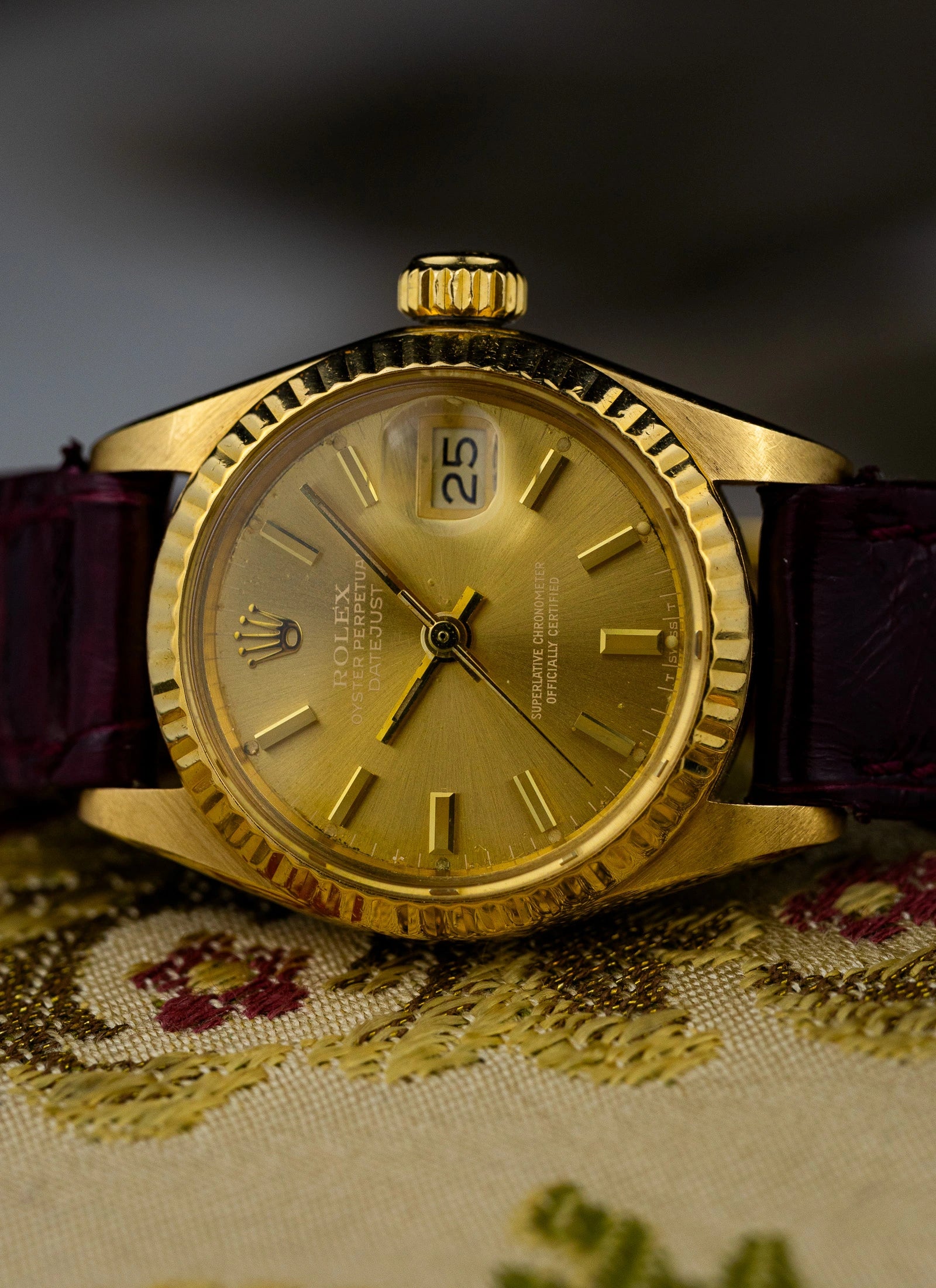 1979 18K Rolex Lady-Datejust Havana Ghost Dial 6917