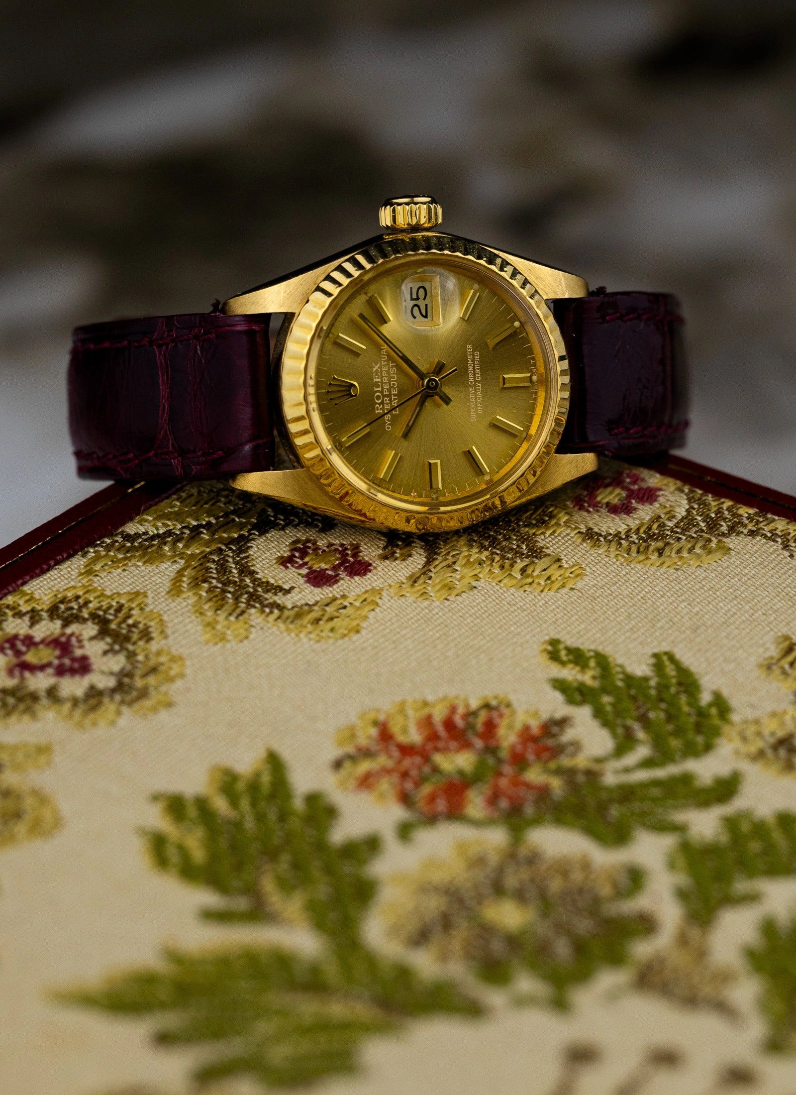 1979 18K Rolex Lady-Datejust Havana Ghost Dial 6917