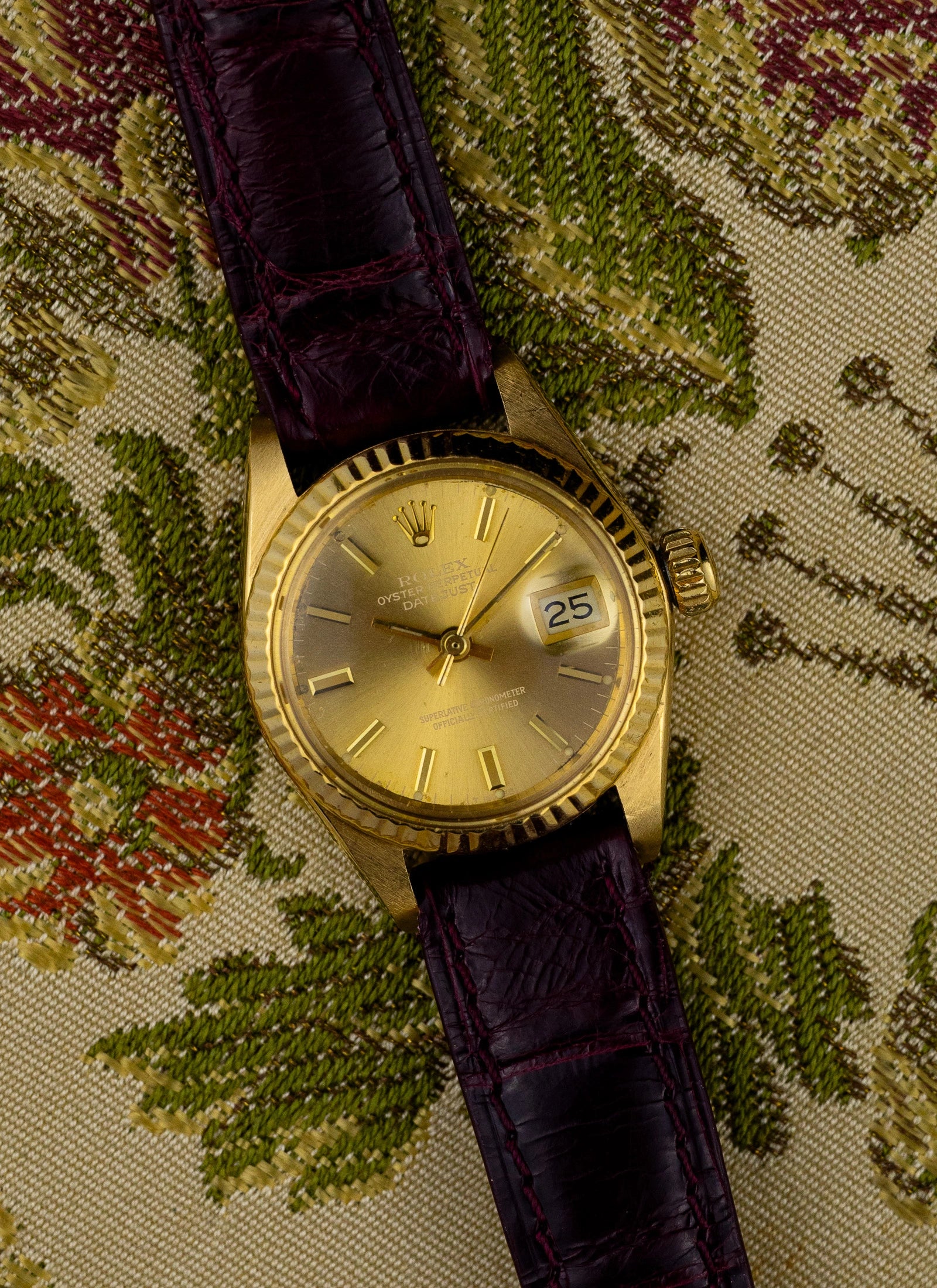 1979 18K Rolex Lady-Datejust Havana Ghost Dial 6917