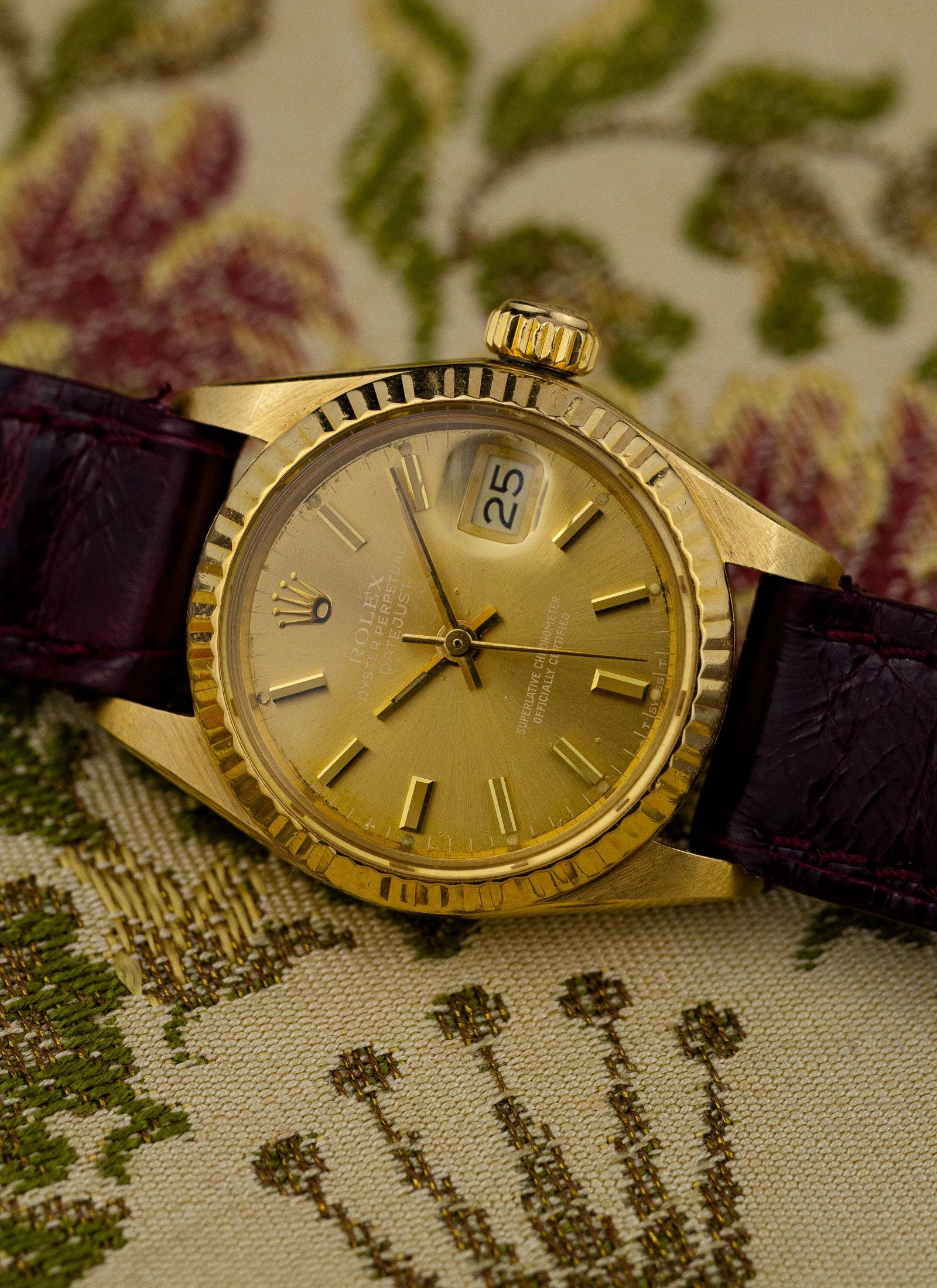 1979 18K Rolex Lady-Datejust Havana Ghost Dial 6917