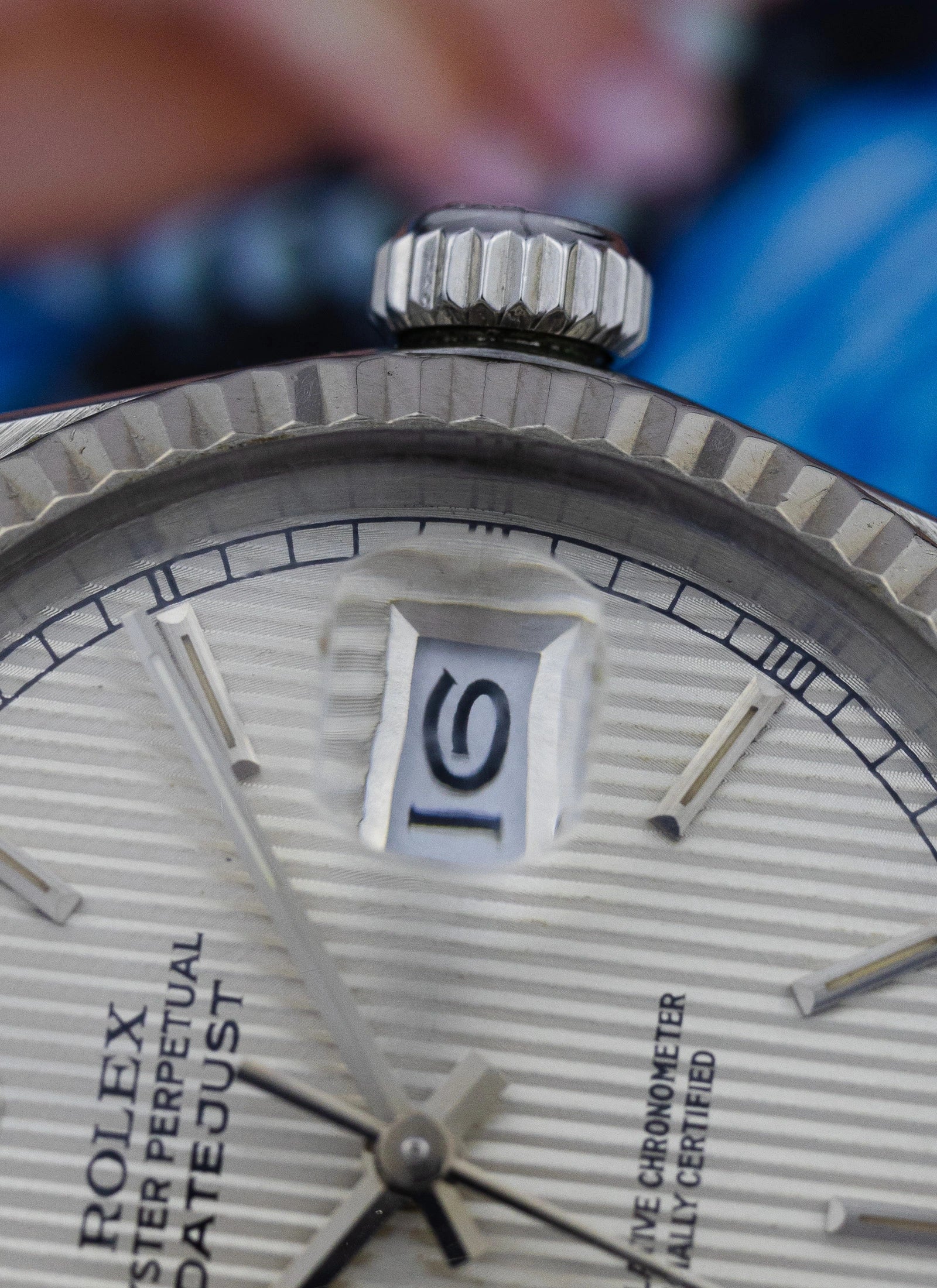 1984 Rolex Datejust Silver Tapestry Dial 16014 Box