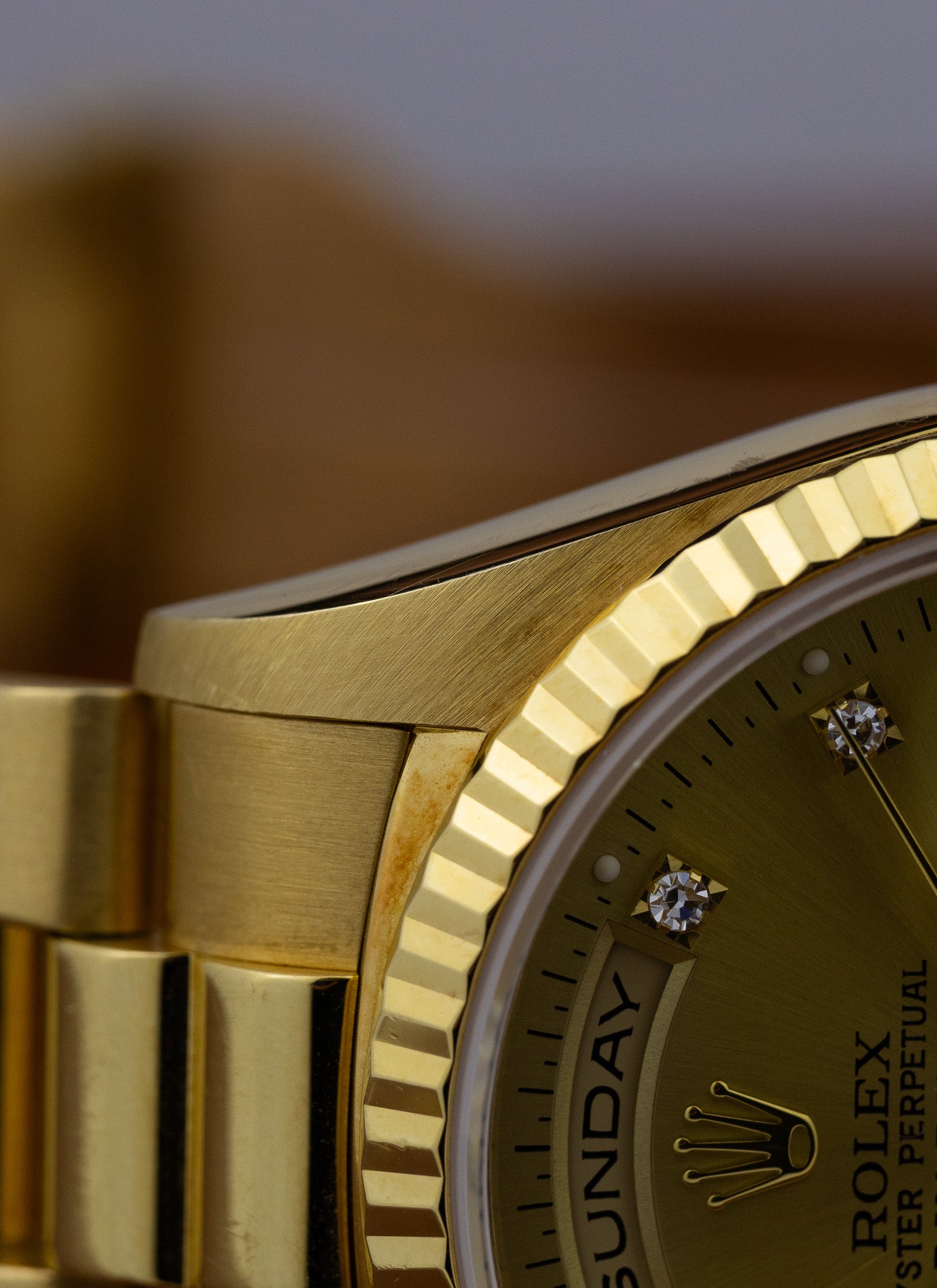 1995 18K Rolex Day-Date President Champagne Diamonds Dial 18238 RSC Service Card