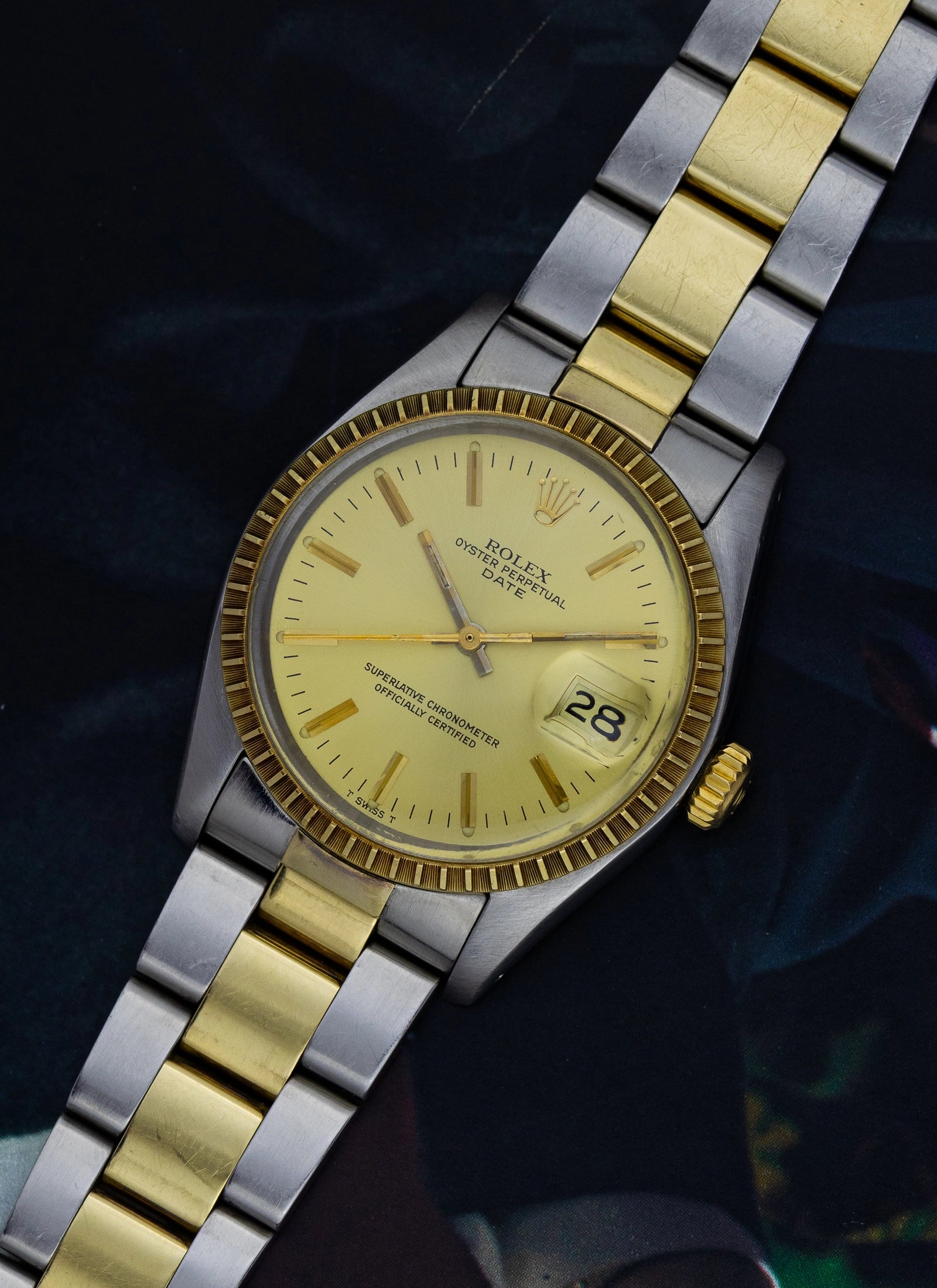 1978 Rolex Oyster Perpetual Date Champagne Dial 1505 Bicolor