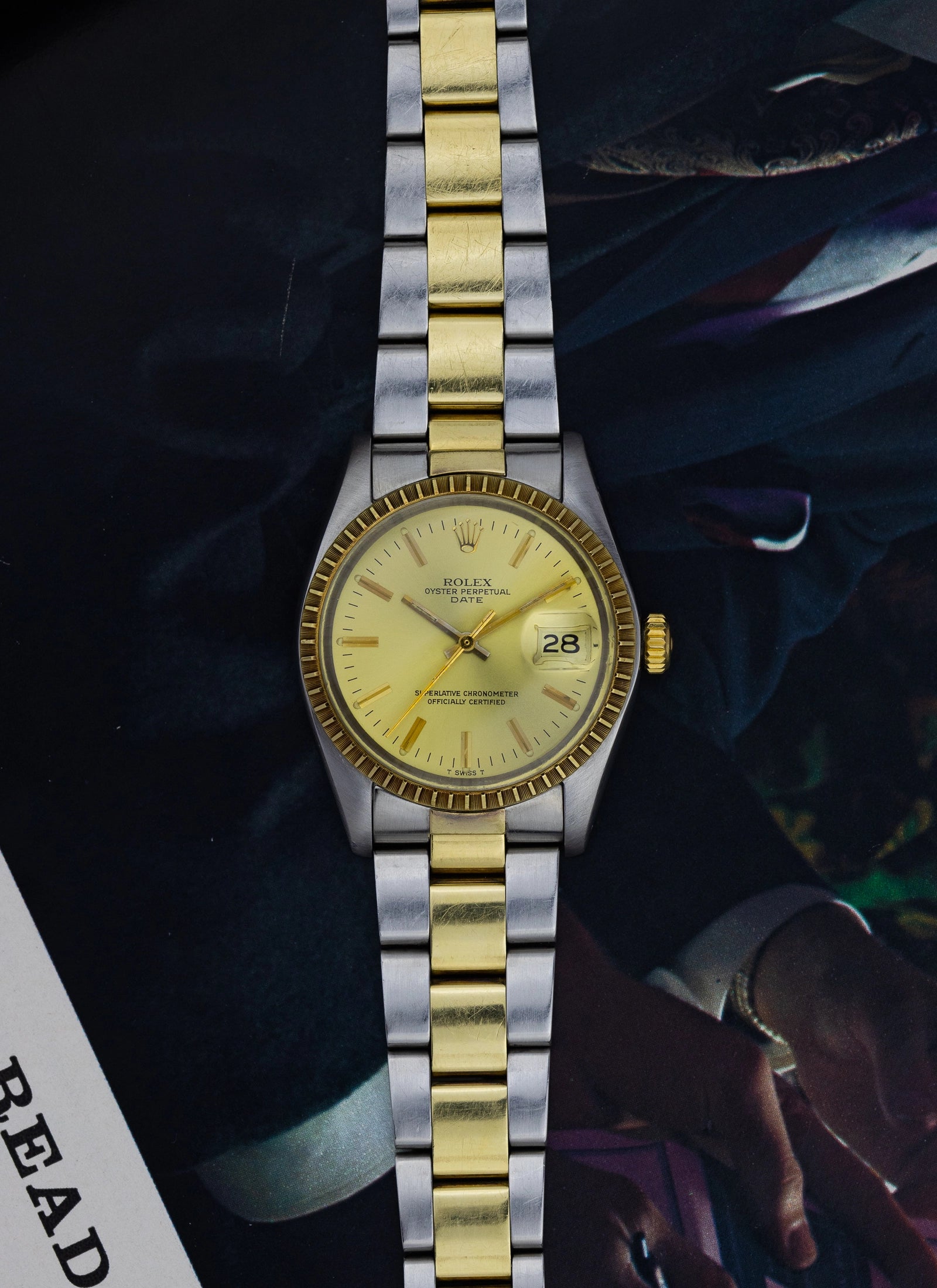 1978 Rolex Oyster Perpetual Date Champagne Dial 1505 Bicolor