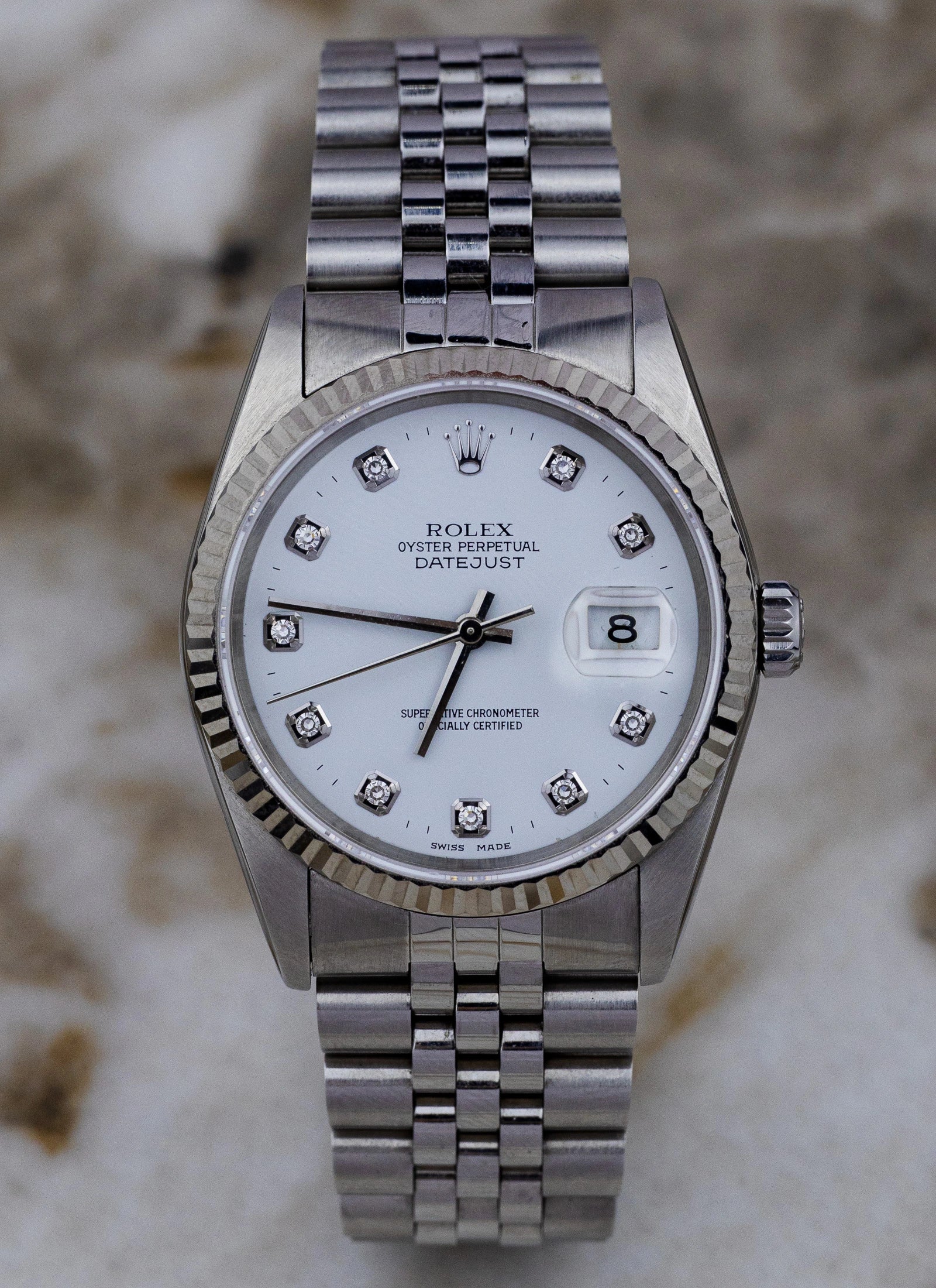 1991 Rolex Datejust Diamond Dial 16234 Full Set