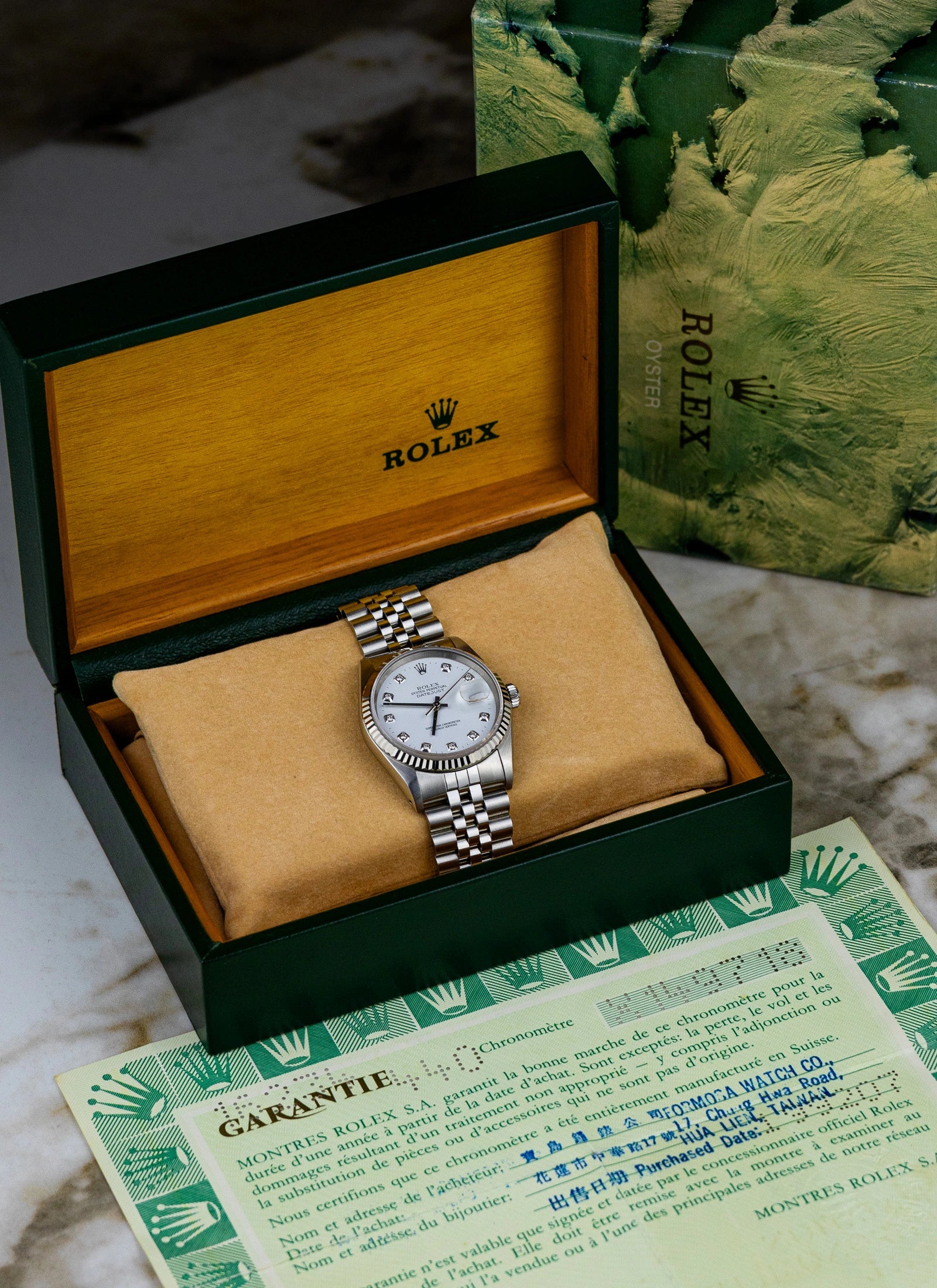 1991 Rolex Datejust Diamond Dial 16234 Full Set