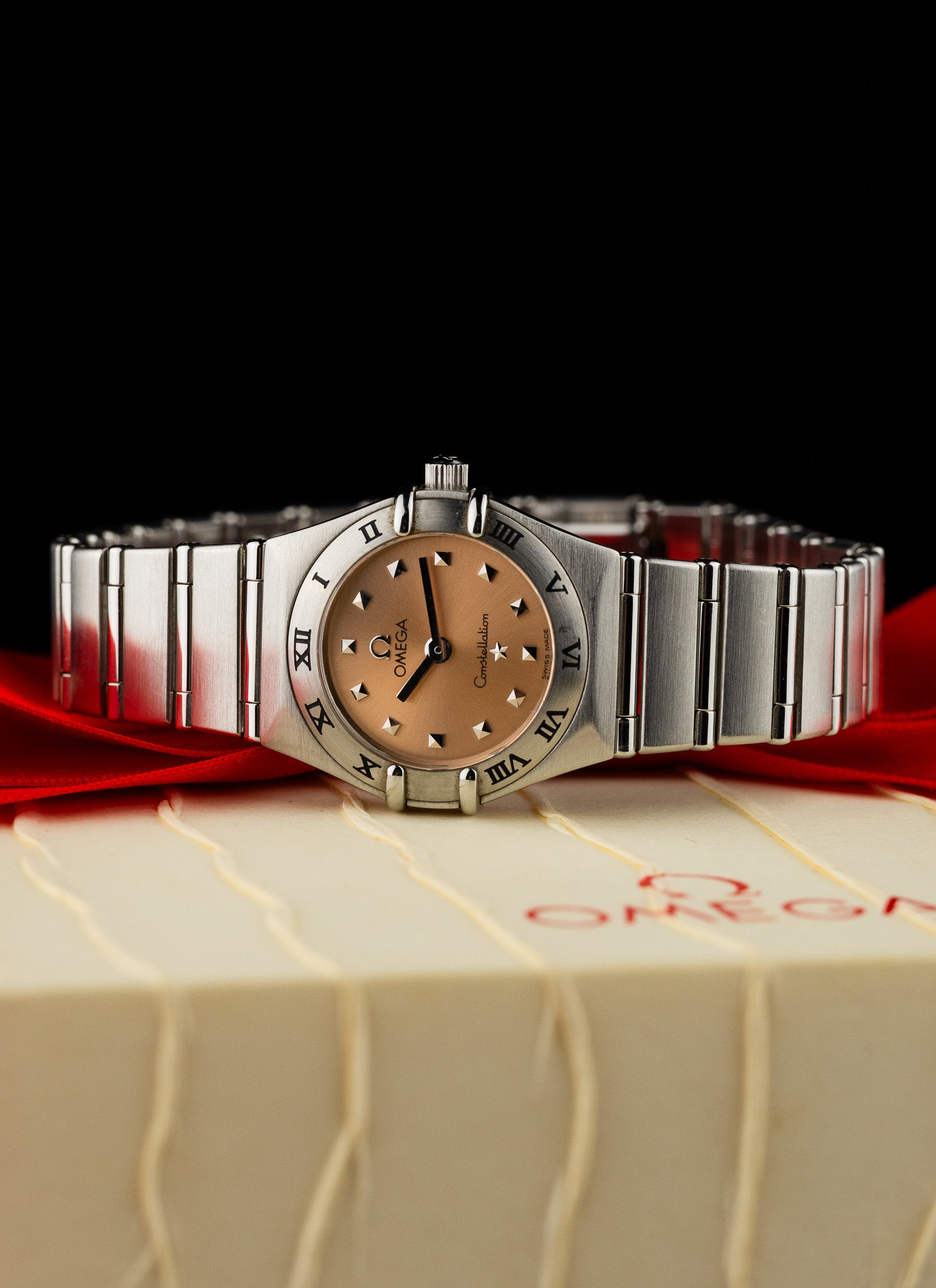 1998 Lady Omega Constellation Salmon Dial 795.1203 cal. 1456 Box