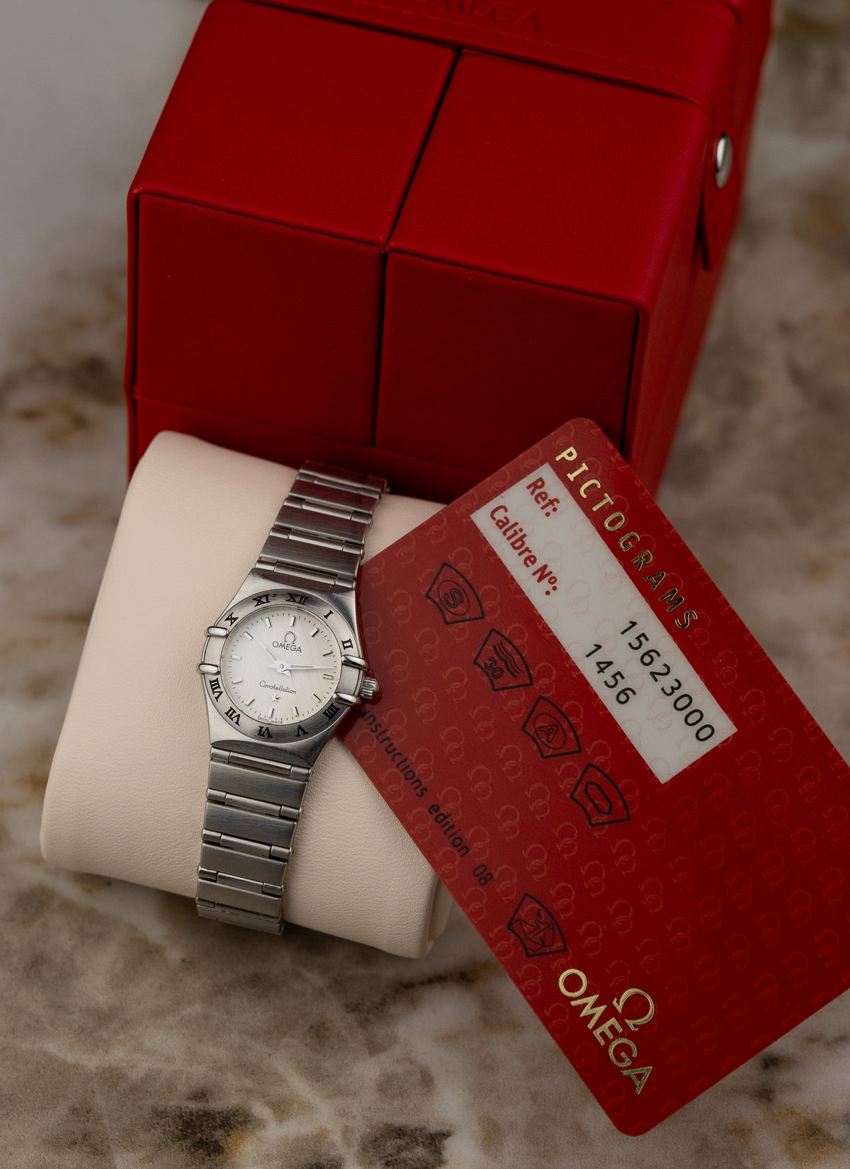 1998 Lady Omega Constellation 1562.30.00 cal. 1456 Pictograms & Service Box