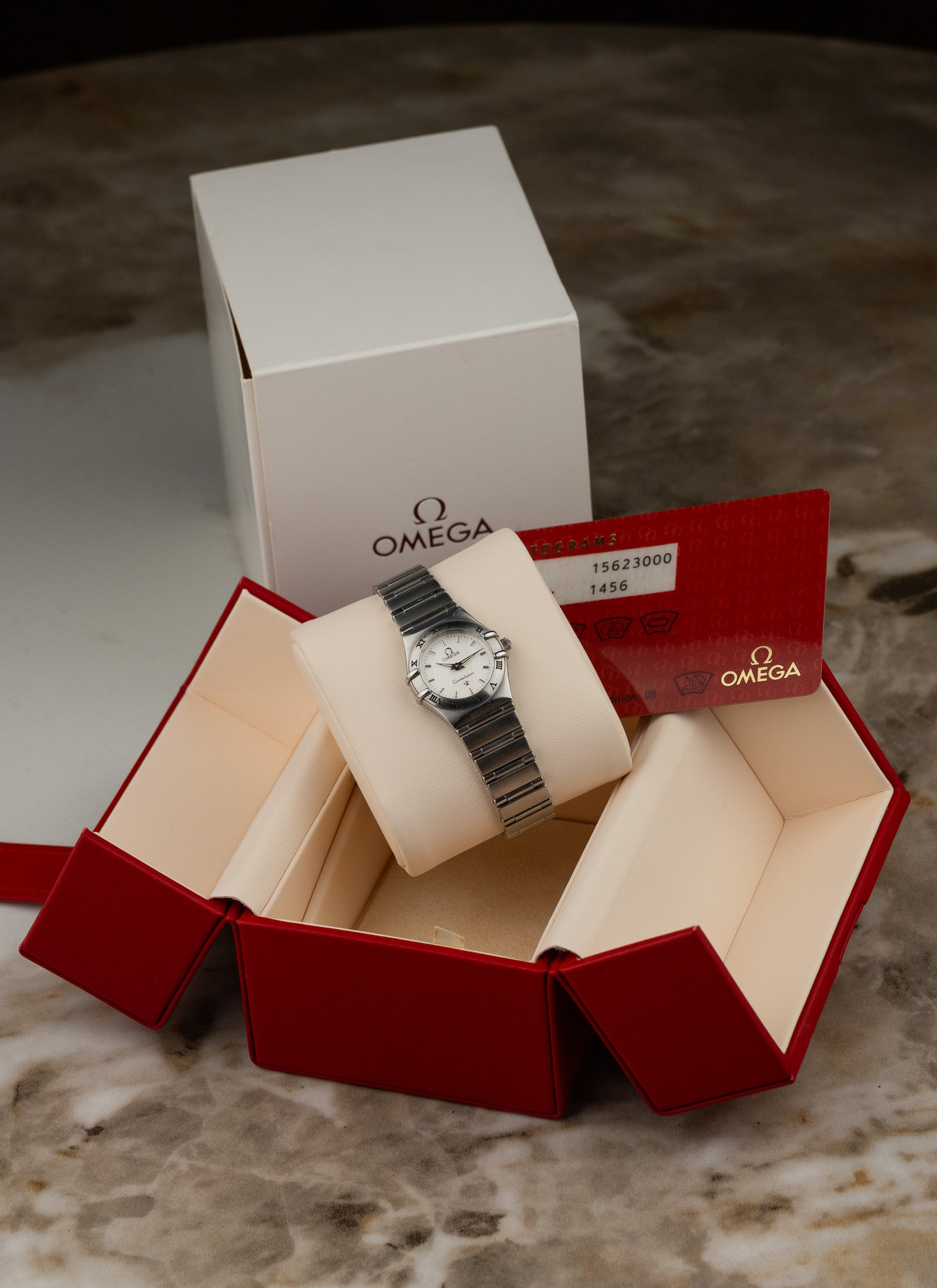 1998 Lady Omega Constellation 1562.30.00 cal. 1456 Pictograms & Service Box