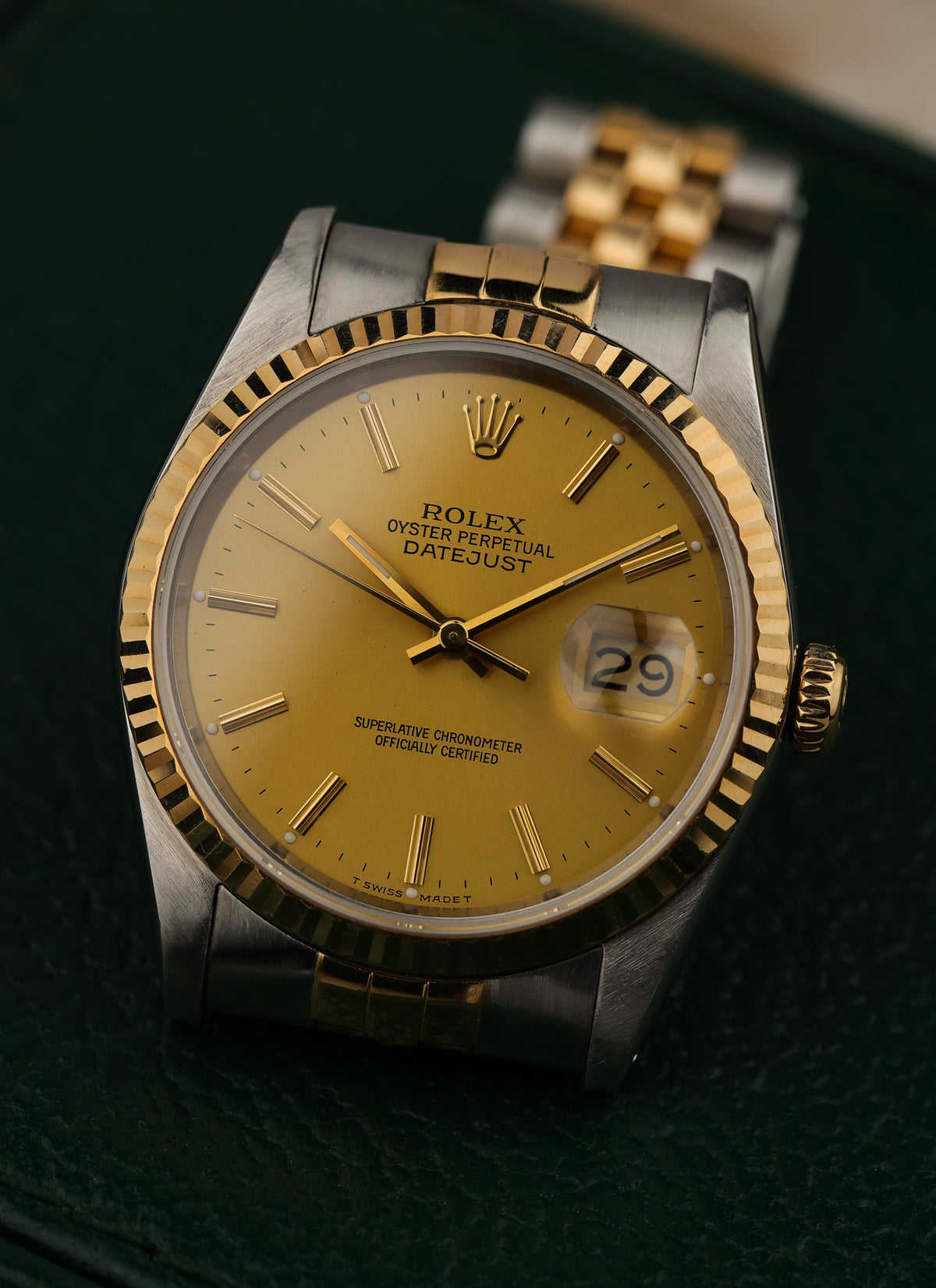 1988 Rolex Datejust Champagne Dial Bicolor 16233 Box