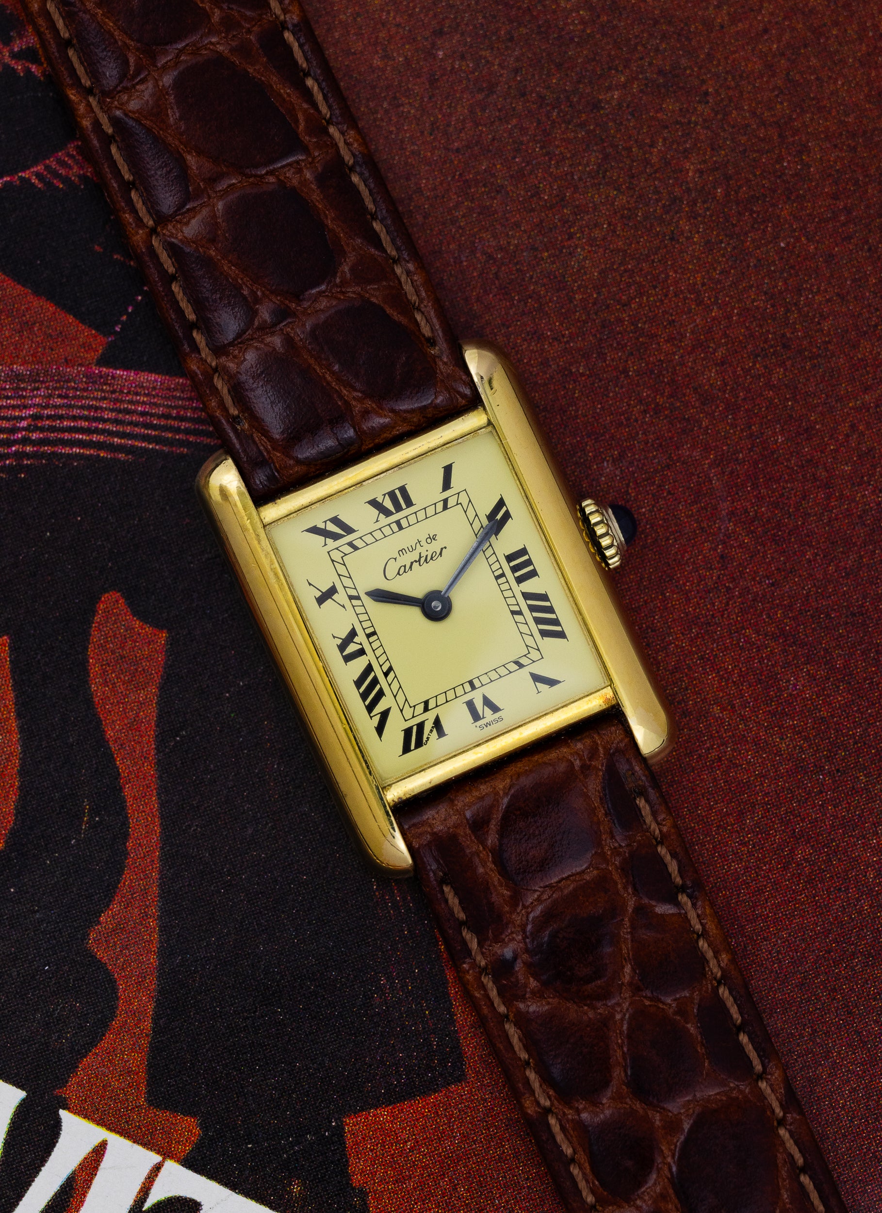 1980s Lady Cartier Tank Ivory Manual Winding