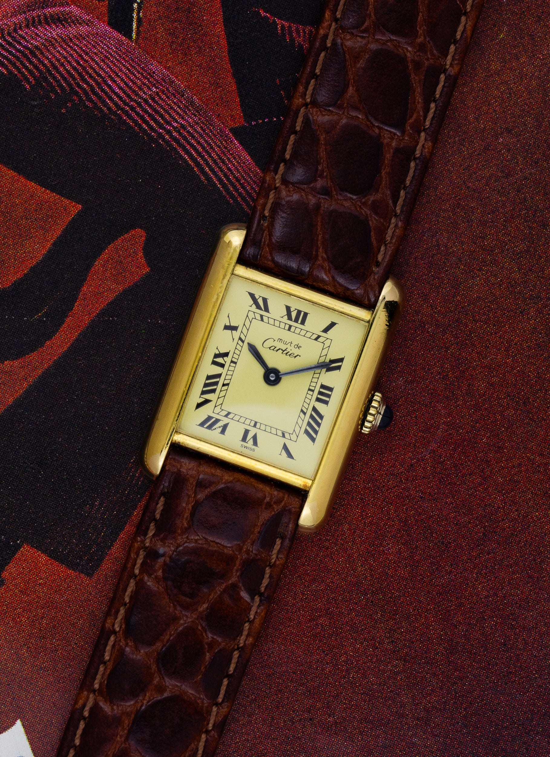 1980s Lady Cartier Tank Ivory Manual Winding