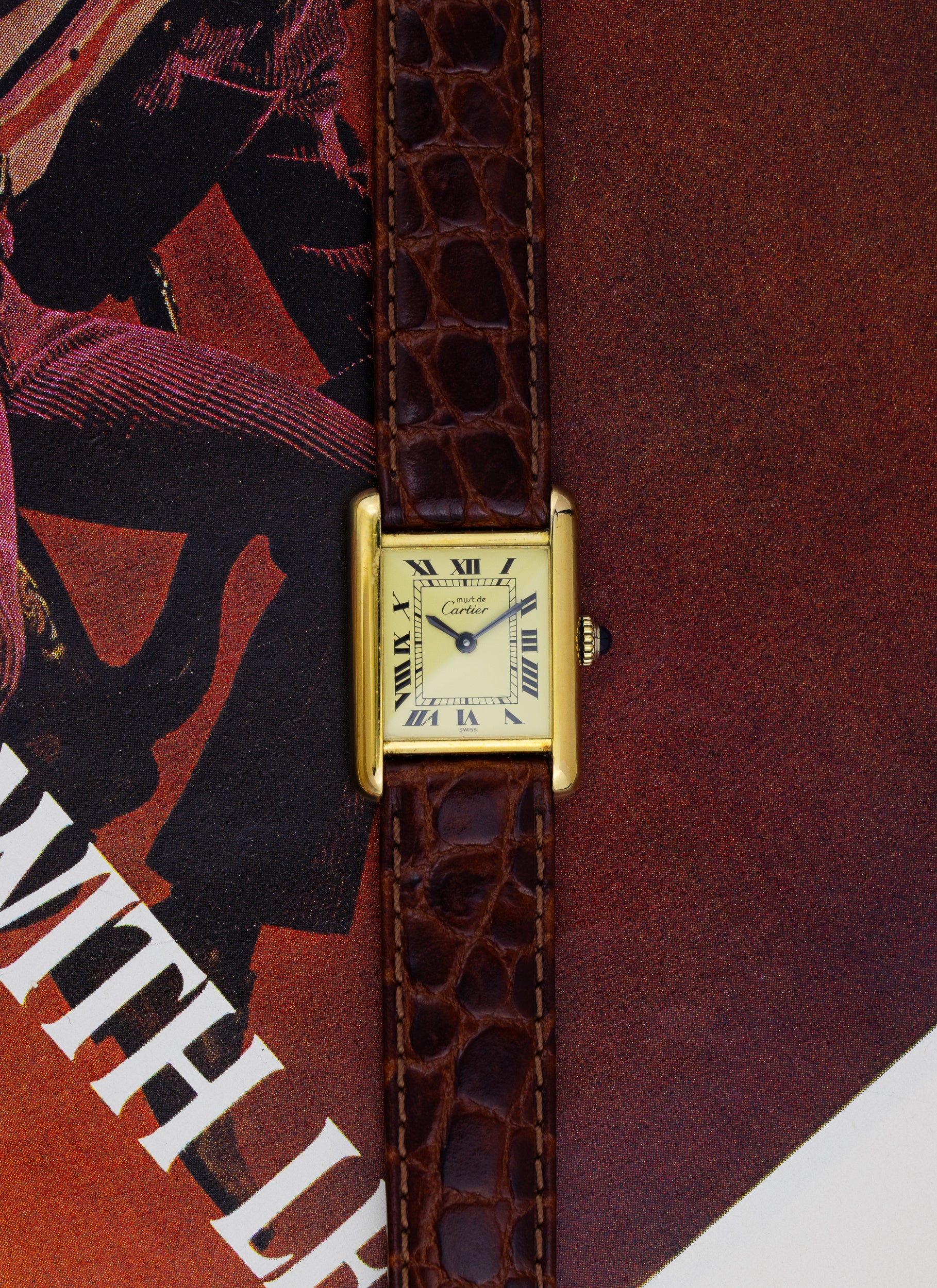 1980s Lady Cartier Tank Ivory Manual Winding