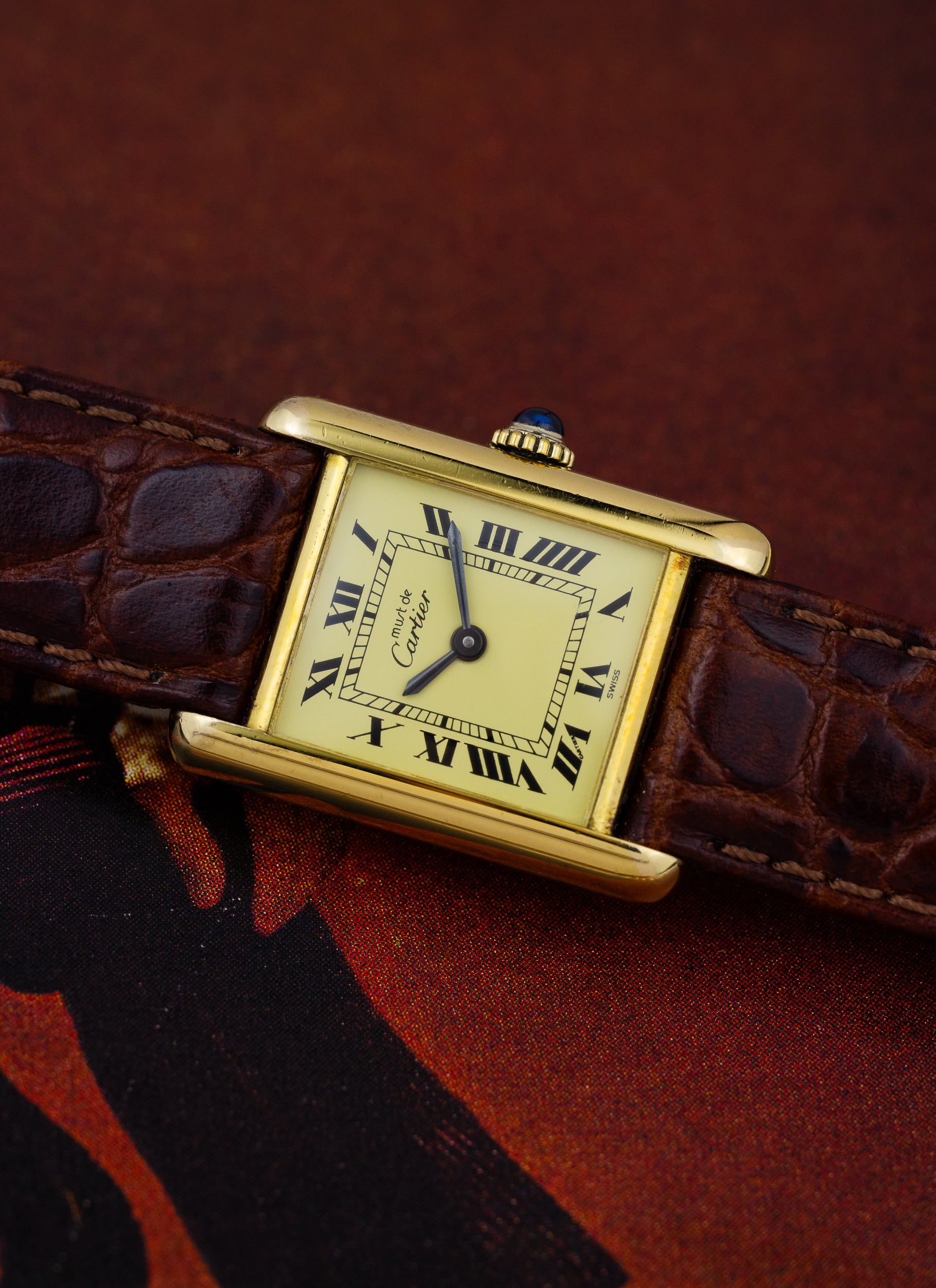 1980s Lady Cartier Tank Ivory Manual Winding