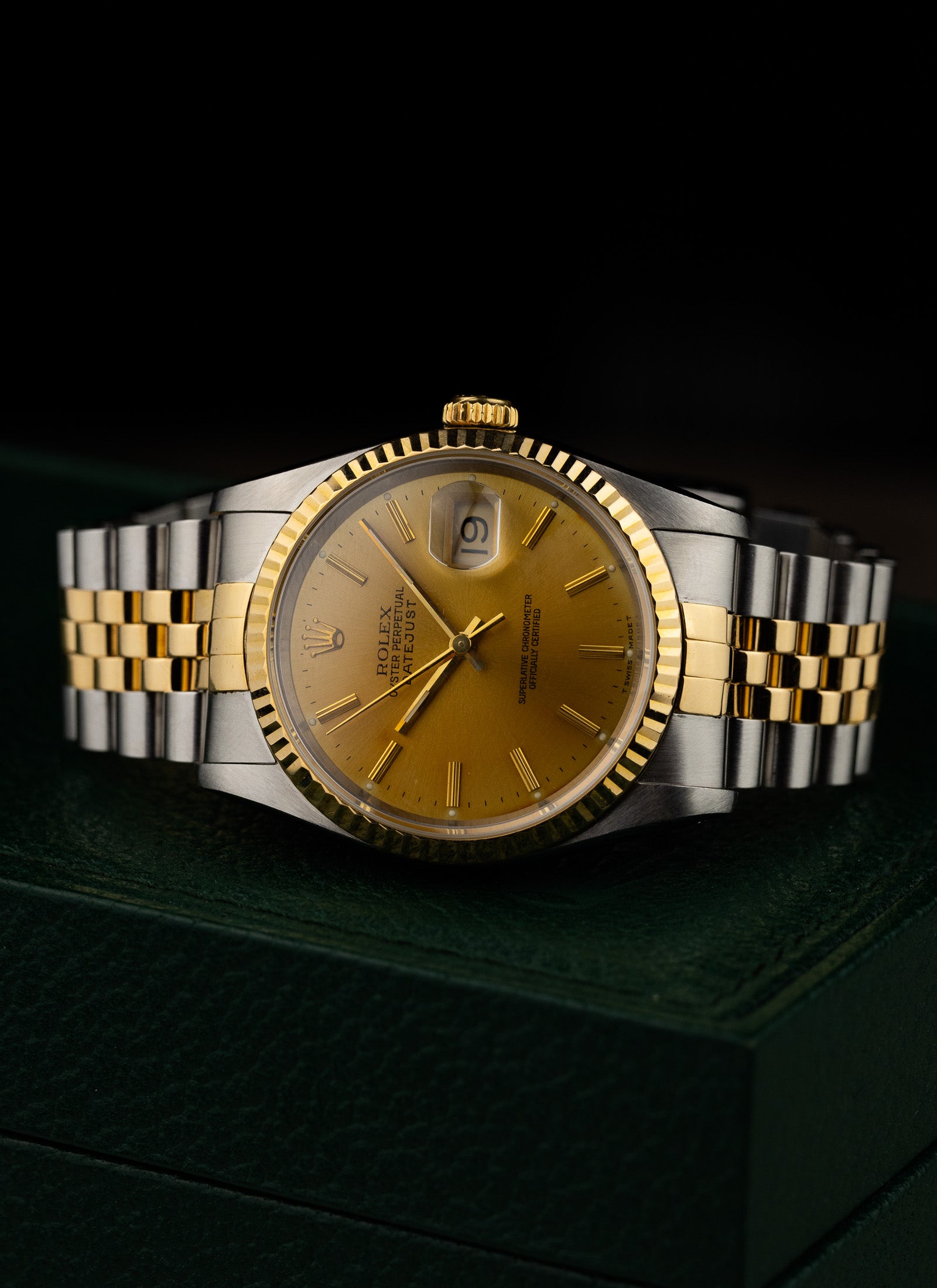 1991 Rolex Datejust Bicolor Champagne Dial 16233 Full Set